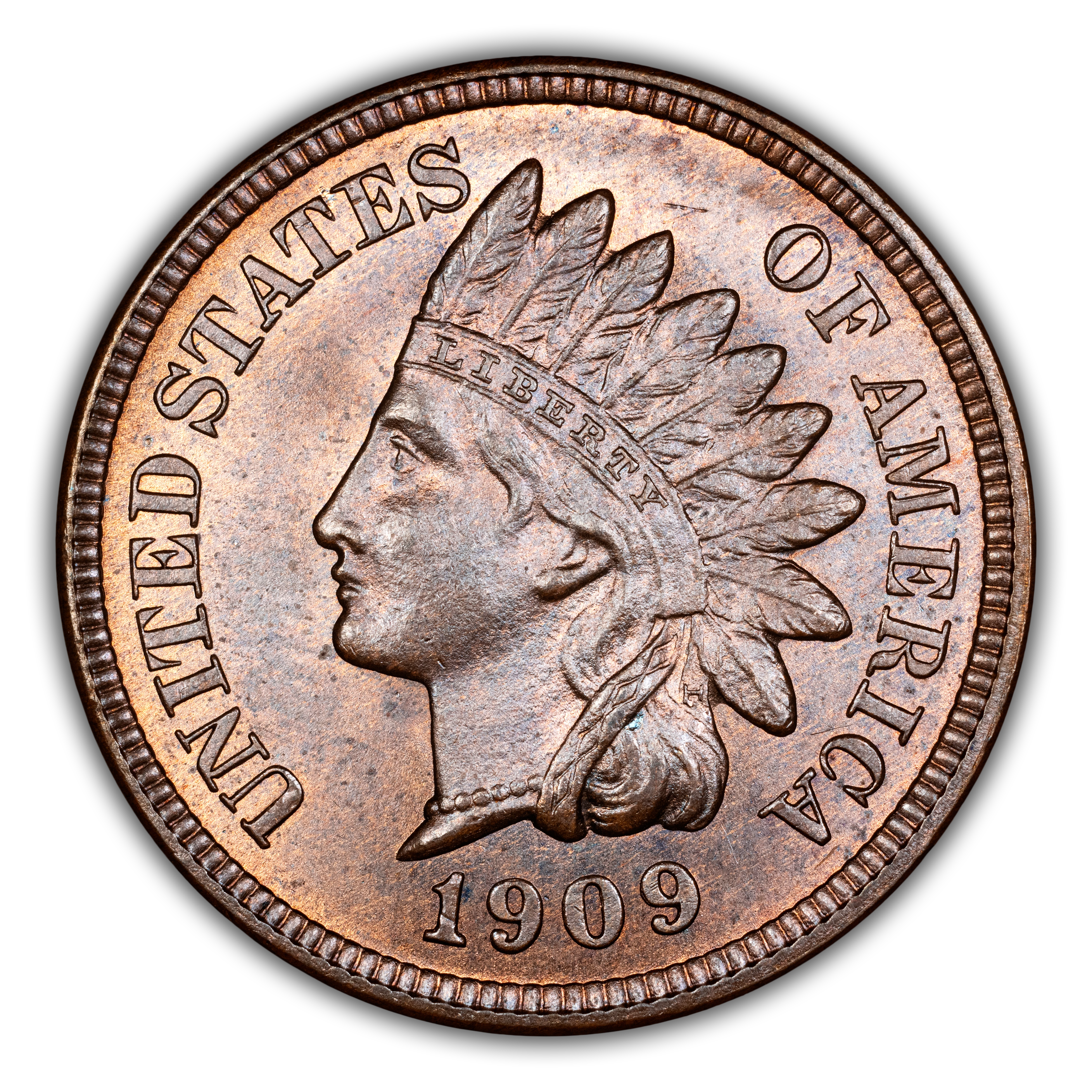 1909 1c Indian MS BN