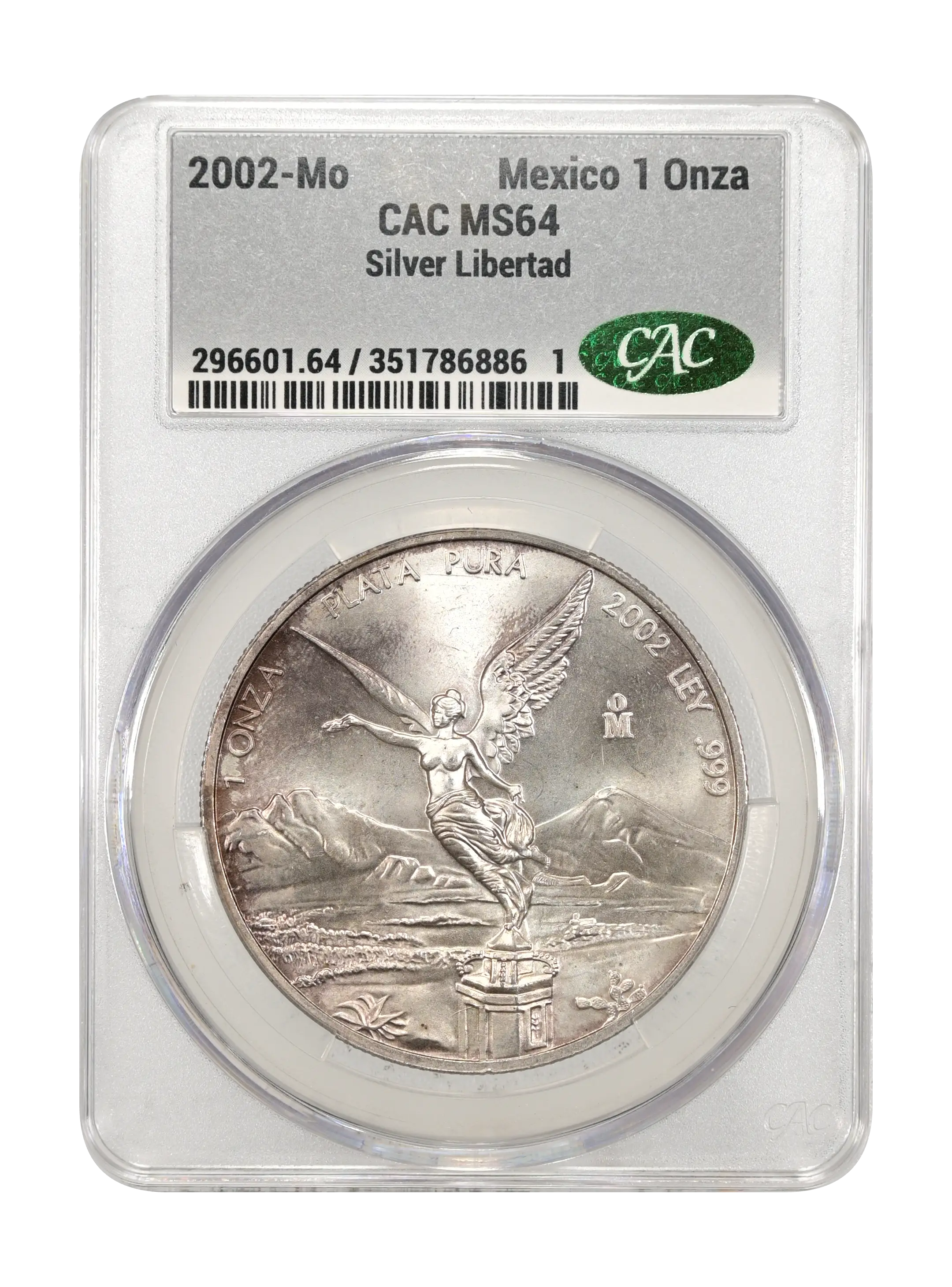 2002-Mo 1 Onza Libertad, Silver MS (KM-639) thumbnail 2