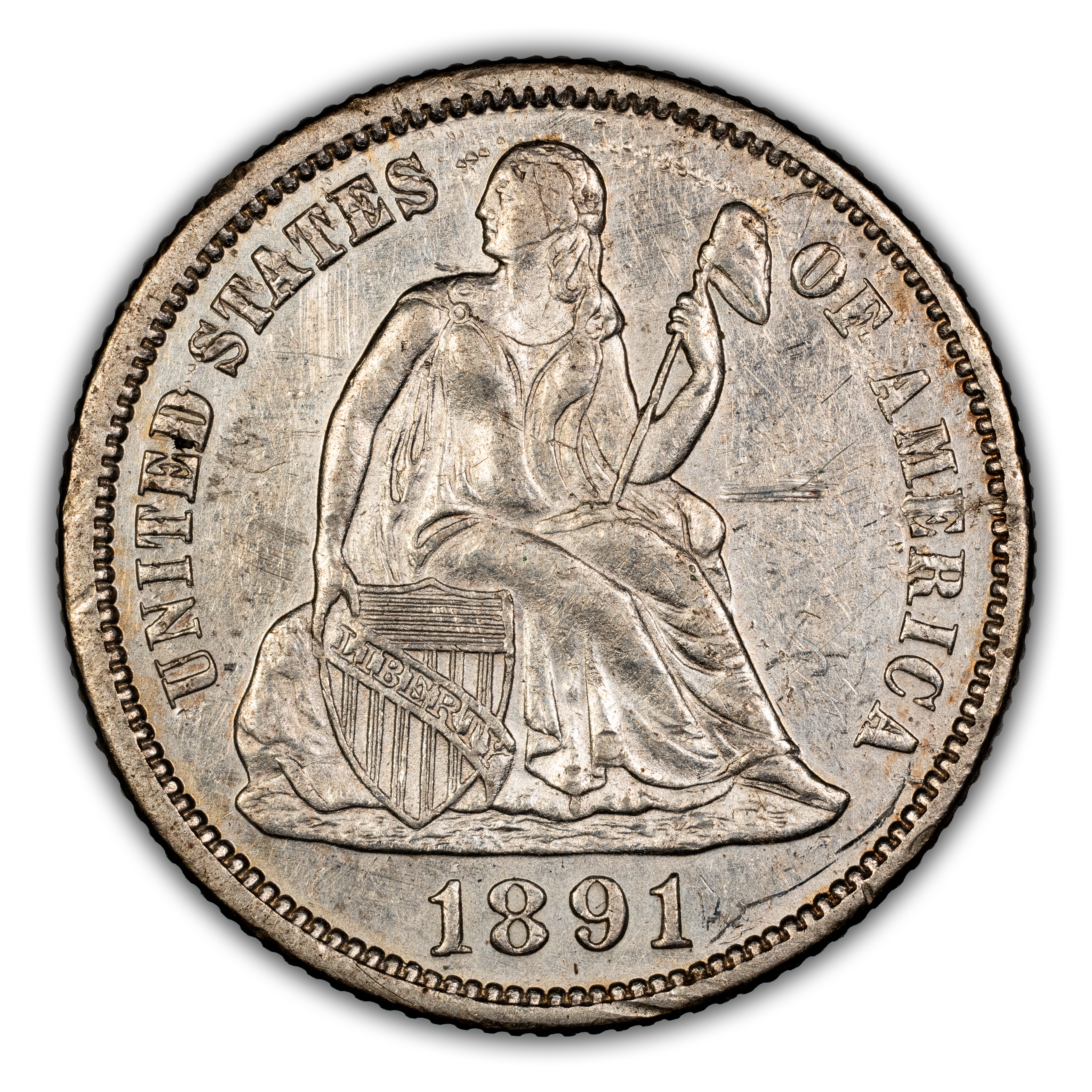 1891 10c Misplaced Date, F-107, FS-301 MS thumbnail 2
