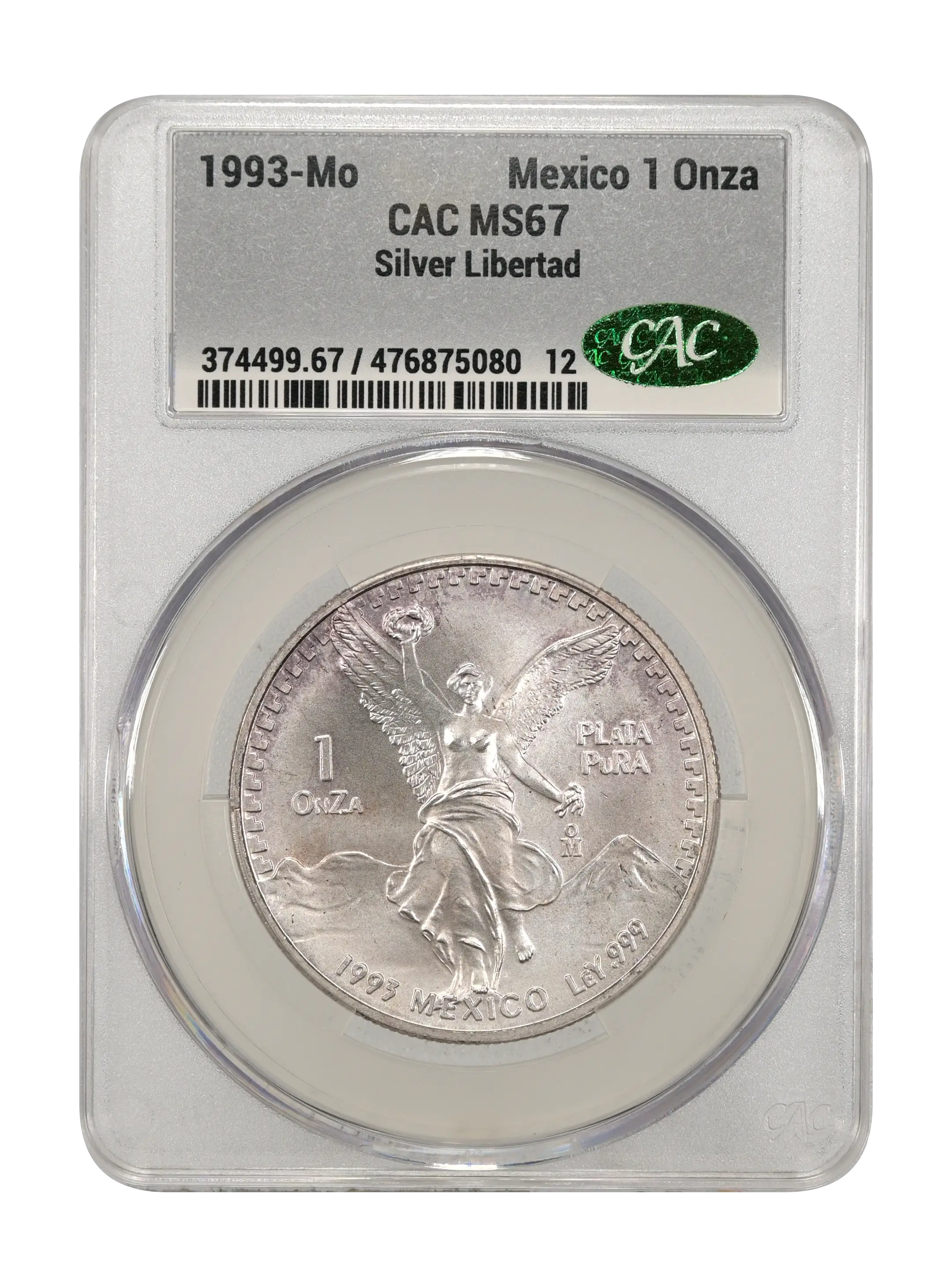 1993-Mo 1 Onza Libertad, Silver MS (KM-494.3) thumbnail 10
