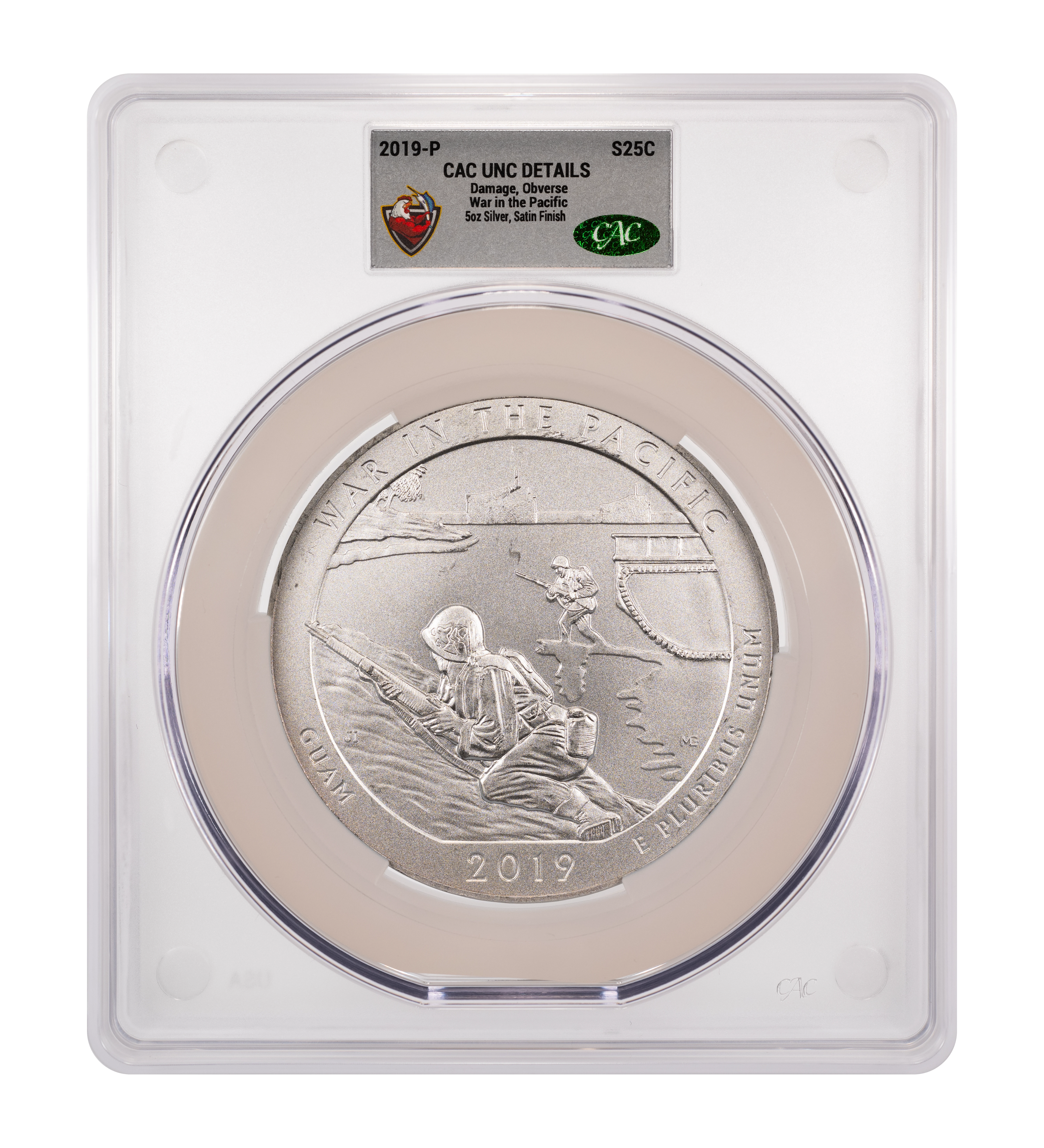 2019-P S25c War in the Pacific, 5oz Silver, Satin Finish SP