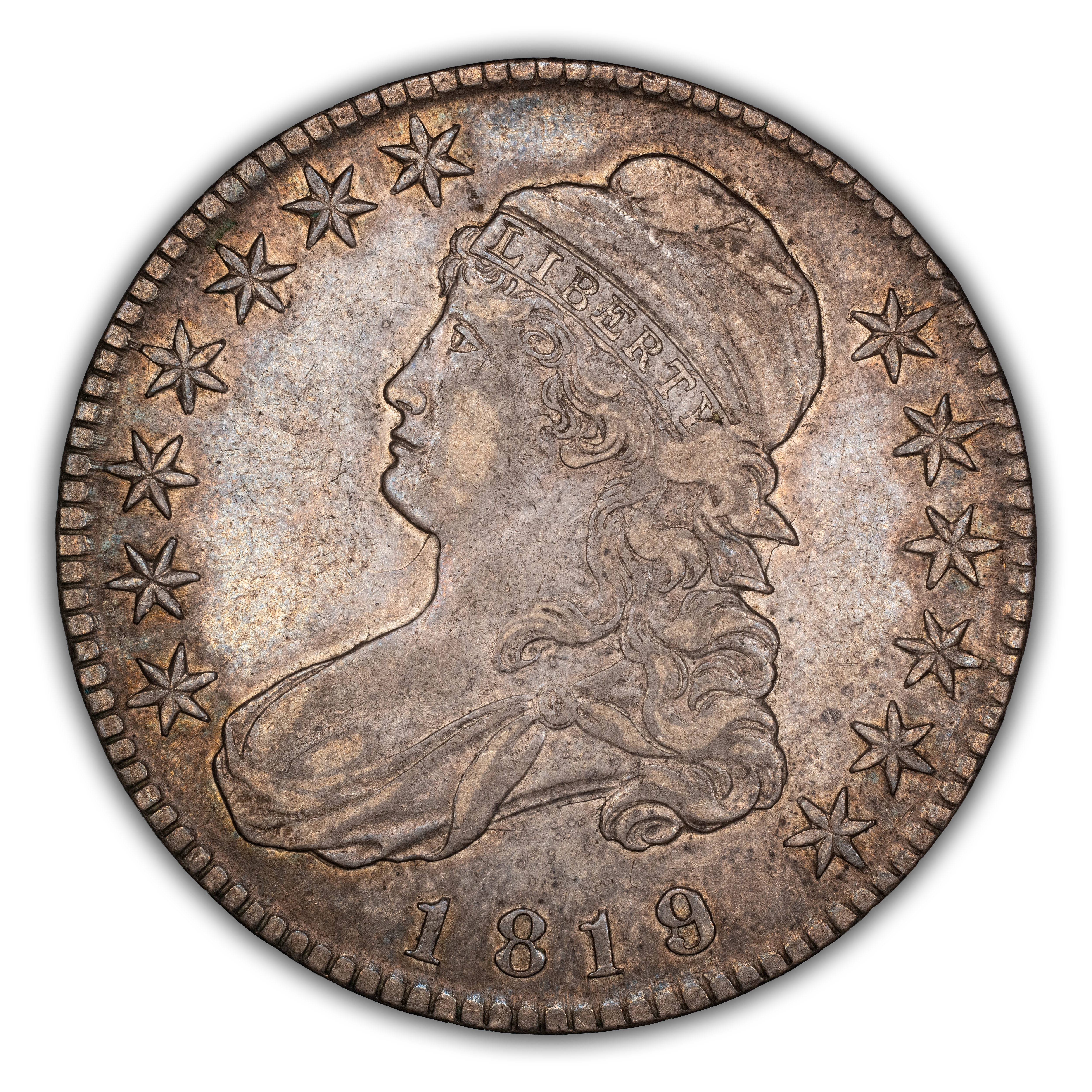 1819/8 50c Large 9, Pointed 1s, O-105 MS thumbnail 2