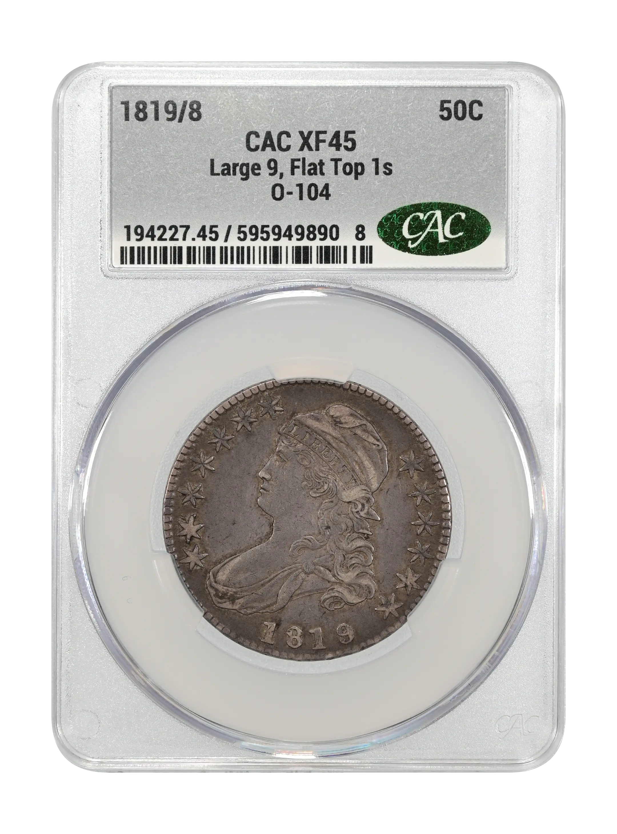 1819/8 50c Large 9, Flat Top 1s, O-104 MS thumbnail 14