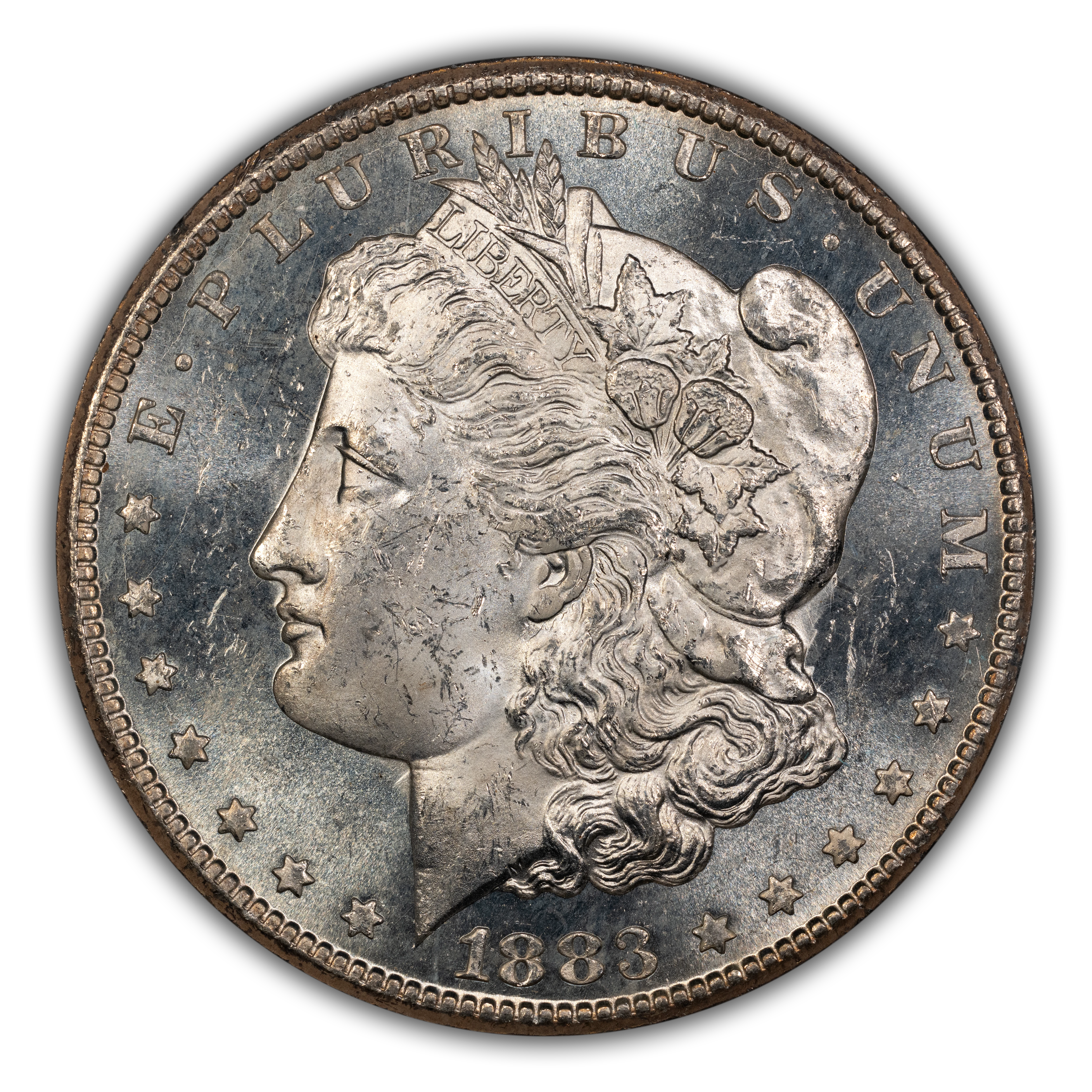 1883-CC $1  GSA Hoard, Doubled Date, Clashed Die, VAM-8A MS PL thumbnail 2