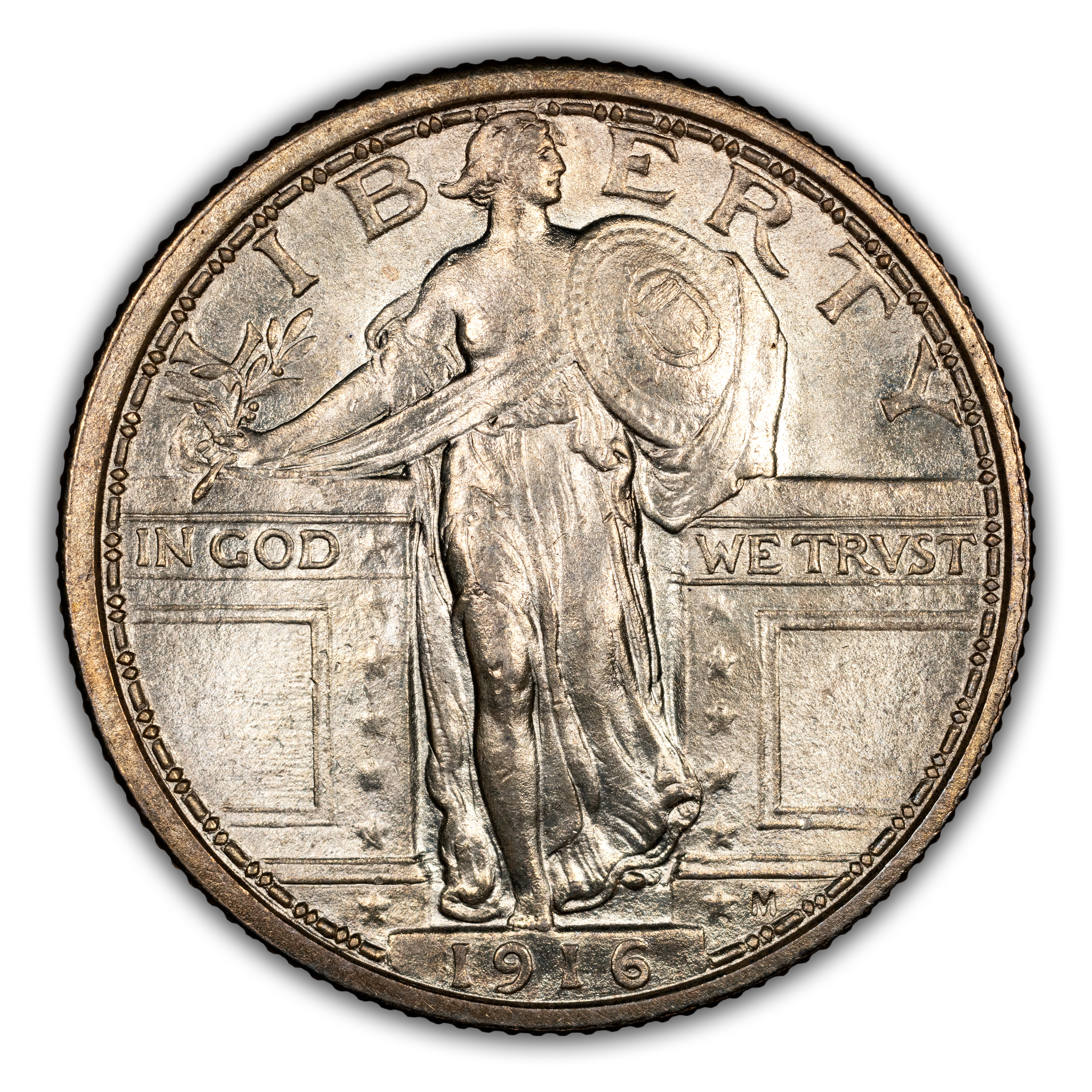 1916 25c Standing Liberty MS FH thumbnail 4
