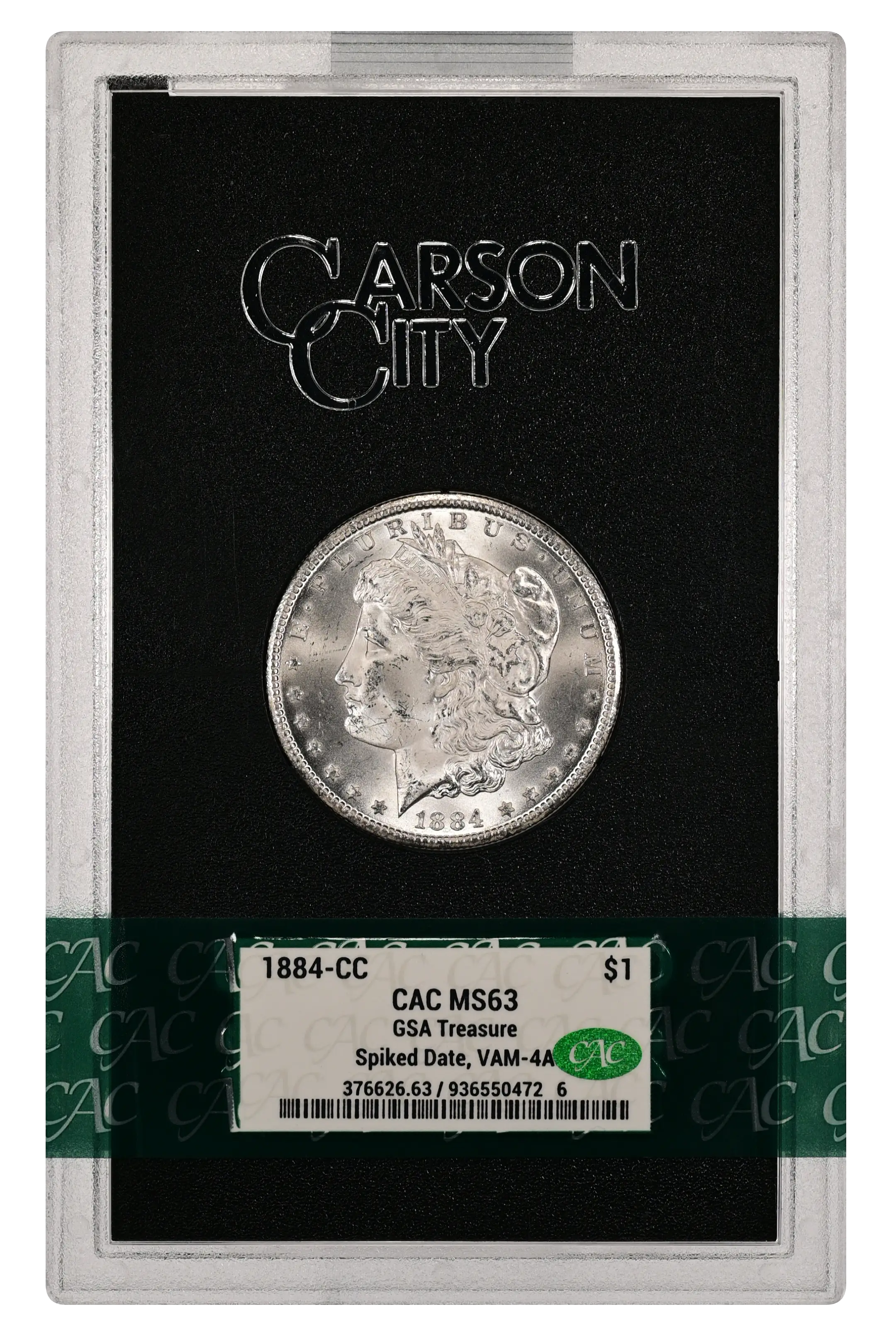 1884-CC $1  GSA Hoard, Spiked Date, Wing Gouge, VAM-4A MS thumbnail 19