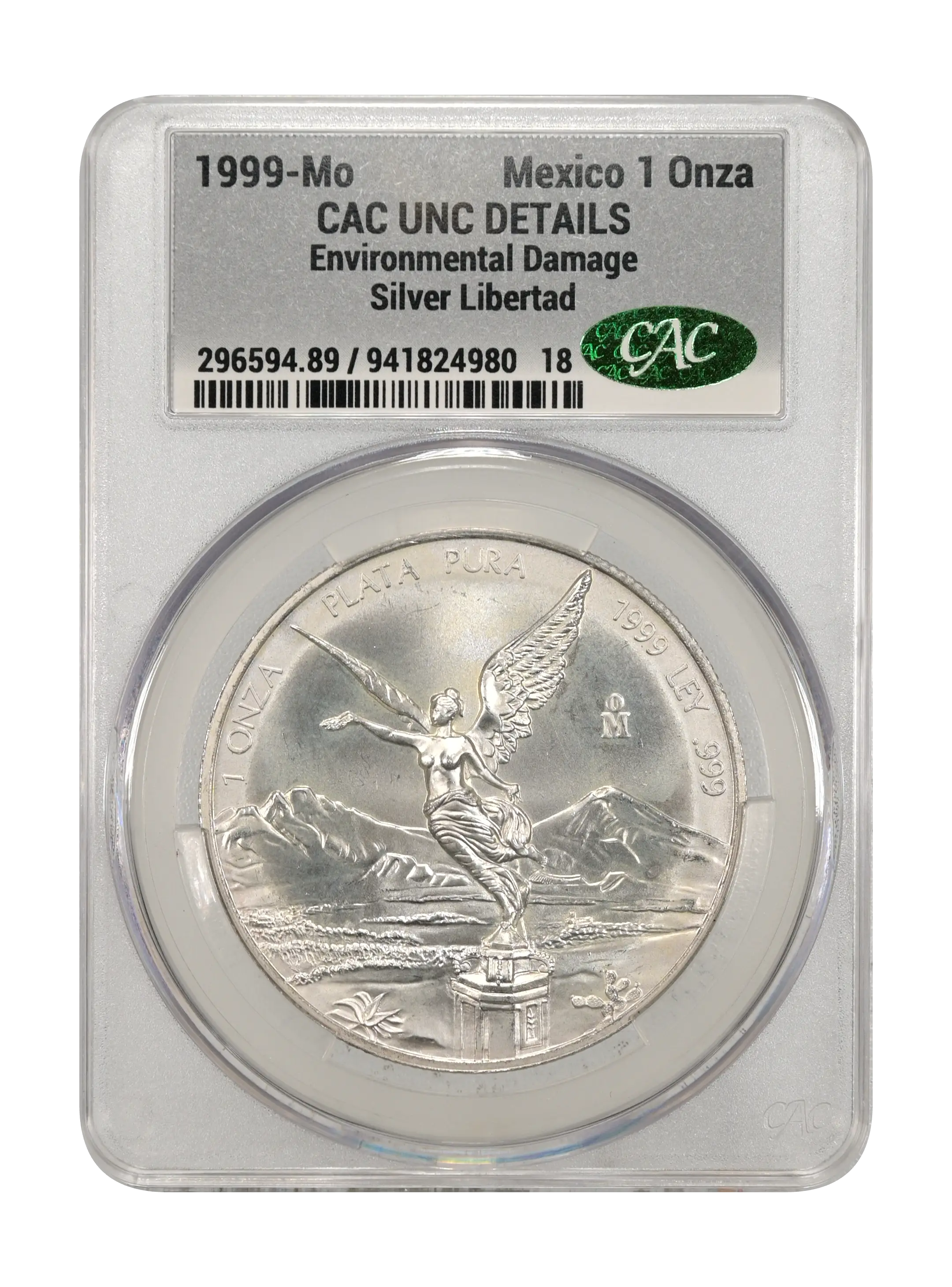 1999-Mo 1 Onza Libertad, Silver MS (KM-613) thumbnail 2