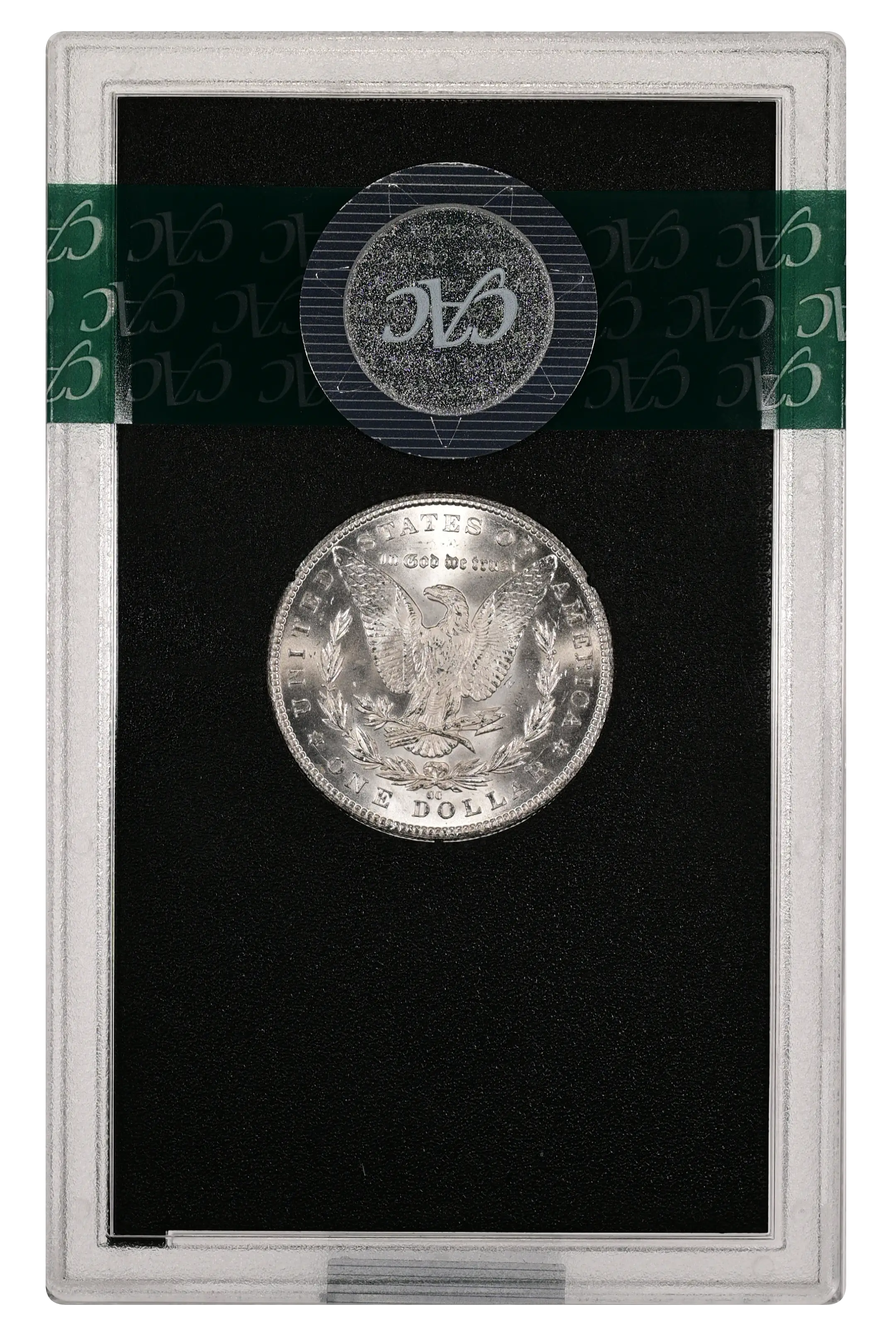 1884-CC $1  GSA Hoard, Die Break Left Wreath Top, VAM-3A MS thumbnail 13