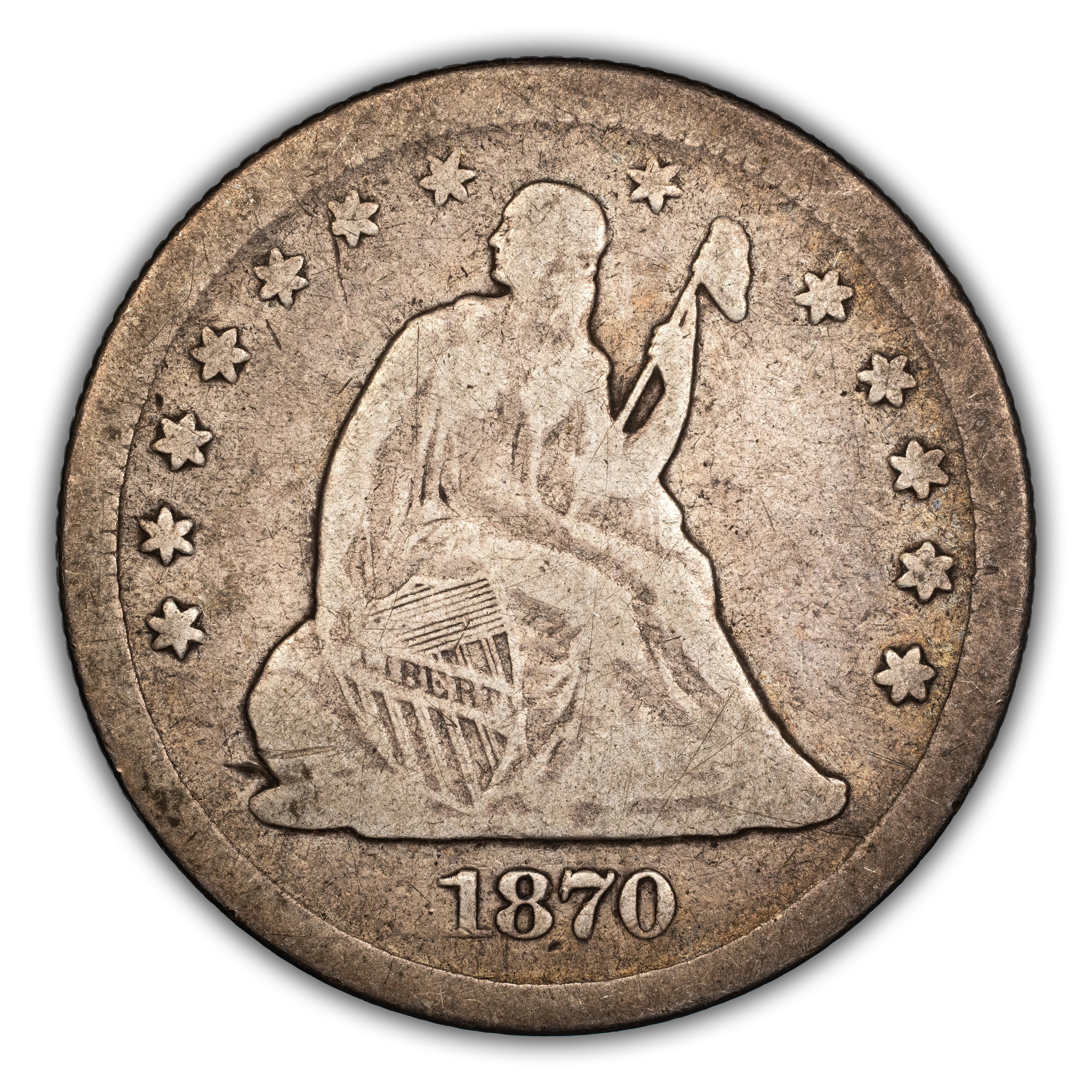 1870-CC 25c MS