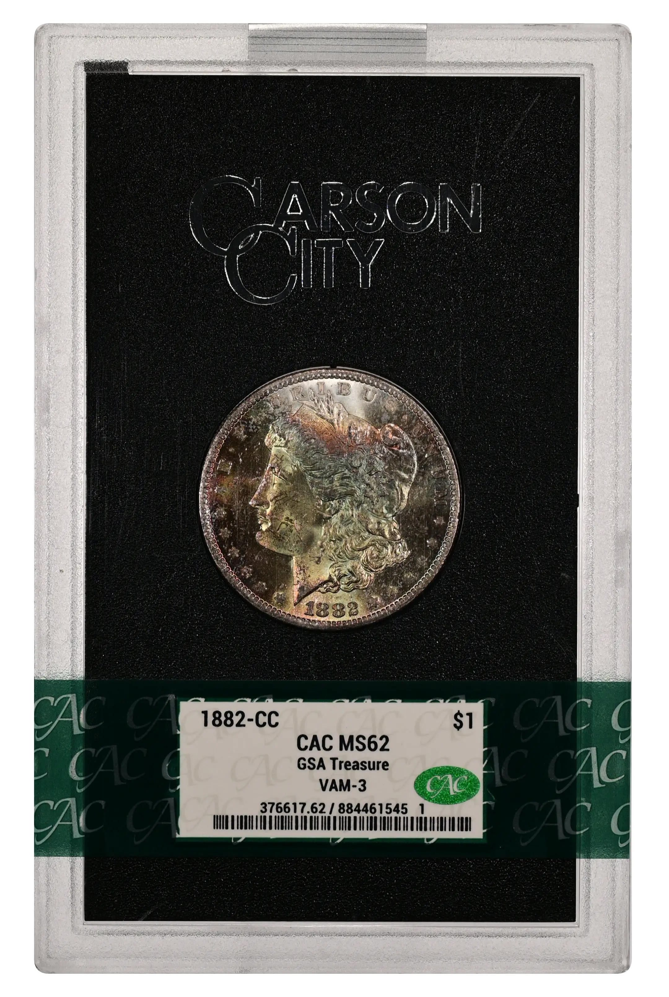 1882-CC $1  GSA Hoard, Doubled Date & Ear, VAM-3 MS thumbnail 11
