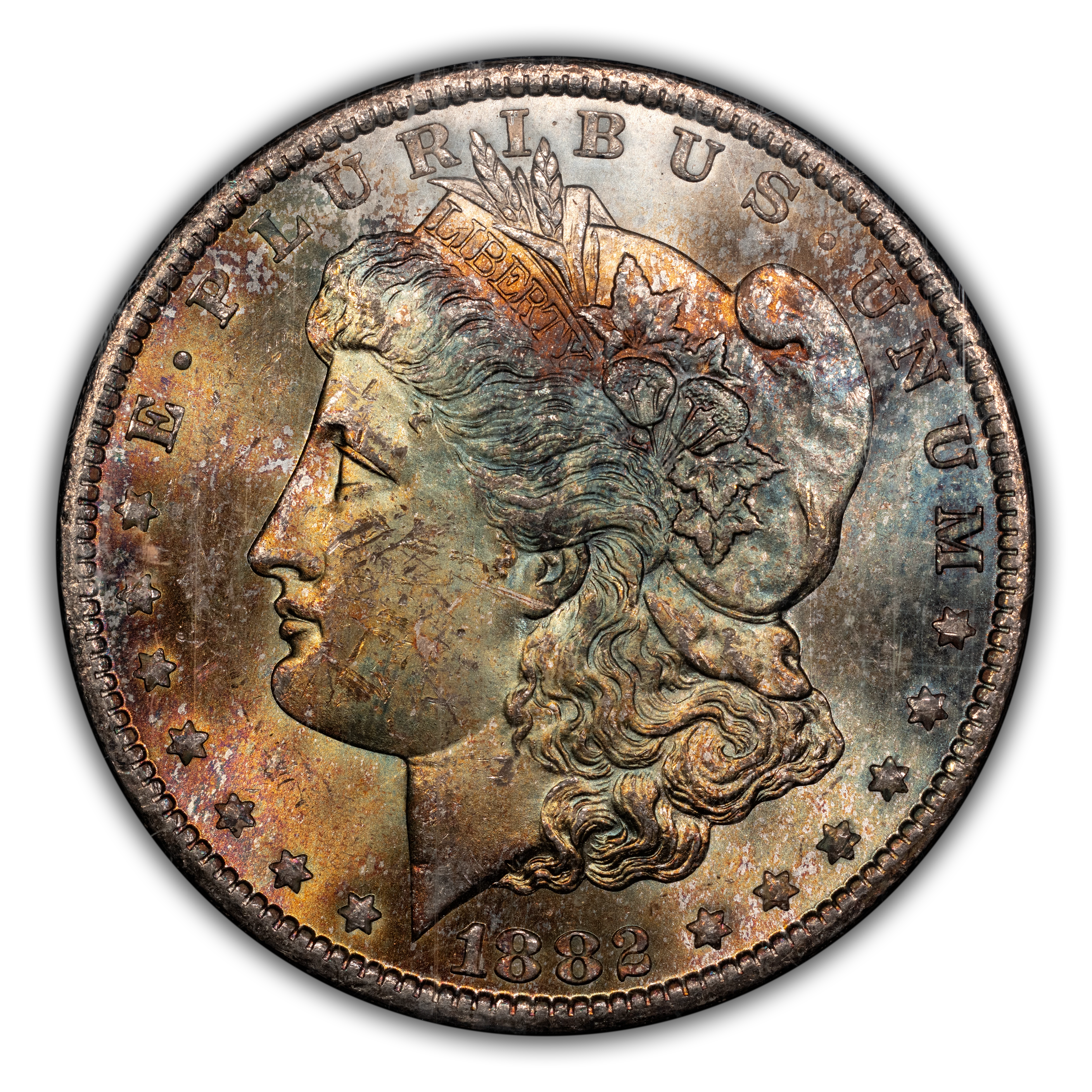 1882-CC $1  GSA Hoard, Doubled Date & Ear, VAM-3 MS thumbnail 2