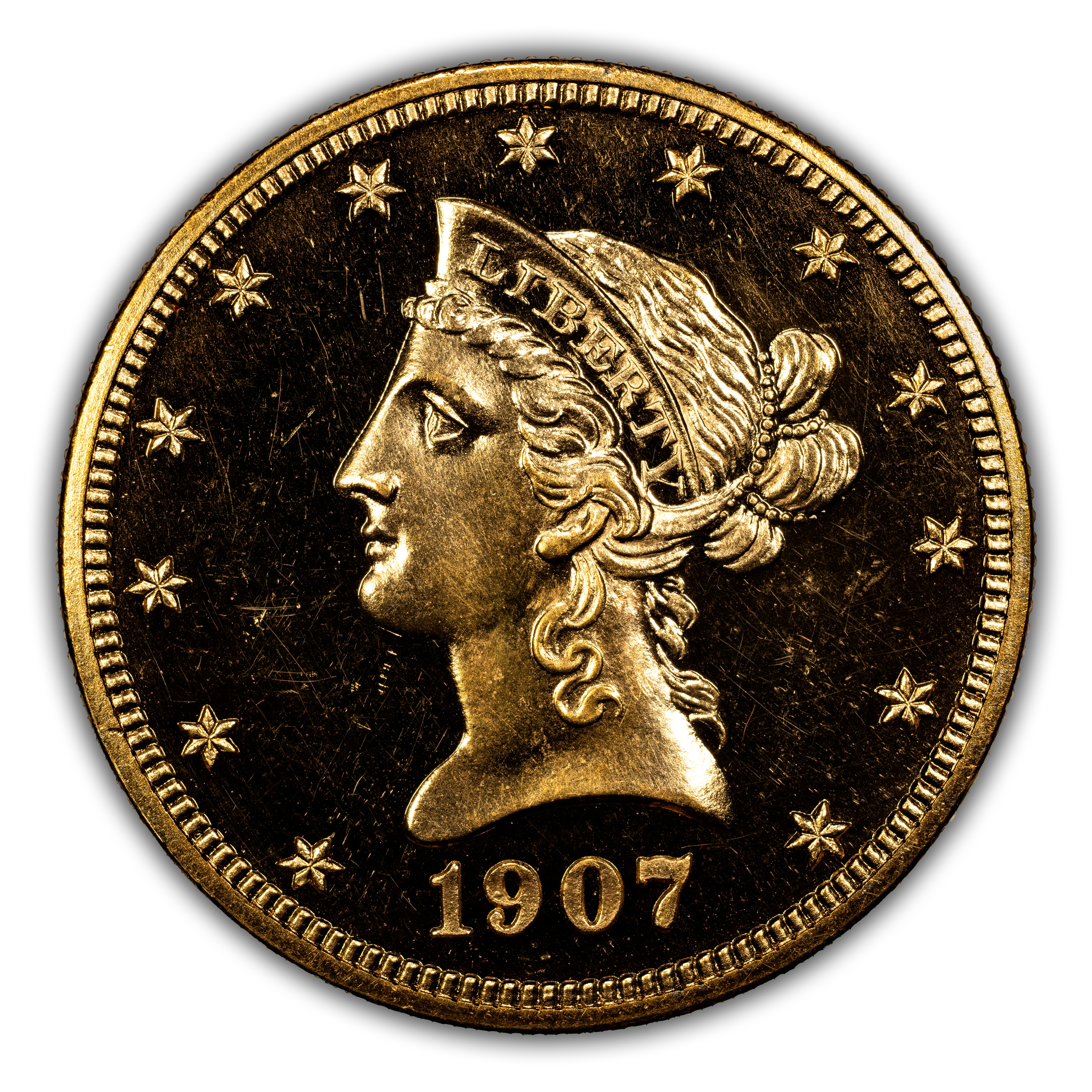 1907 $10 Liberty PR CAM