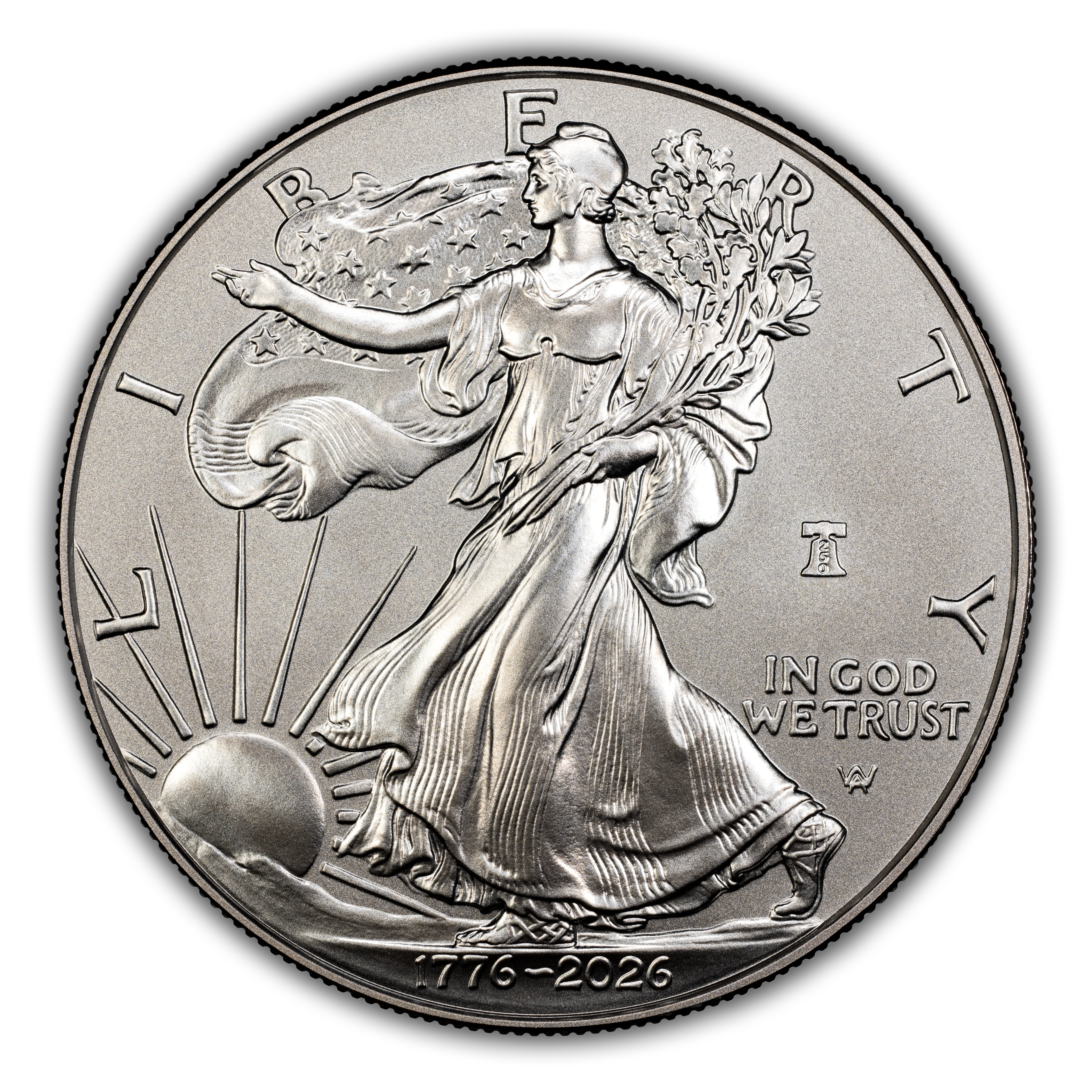 1776~2026-W $1  Silver Eagle, Enhanced Unc, Liberty Bell Privy, 250th Anniversary MS thumbnail 4