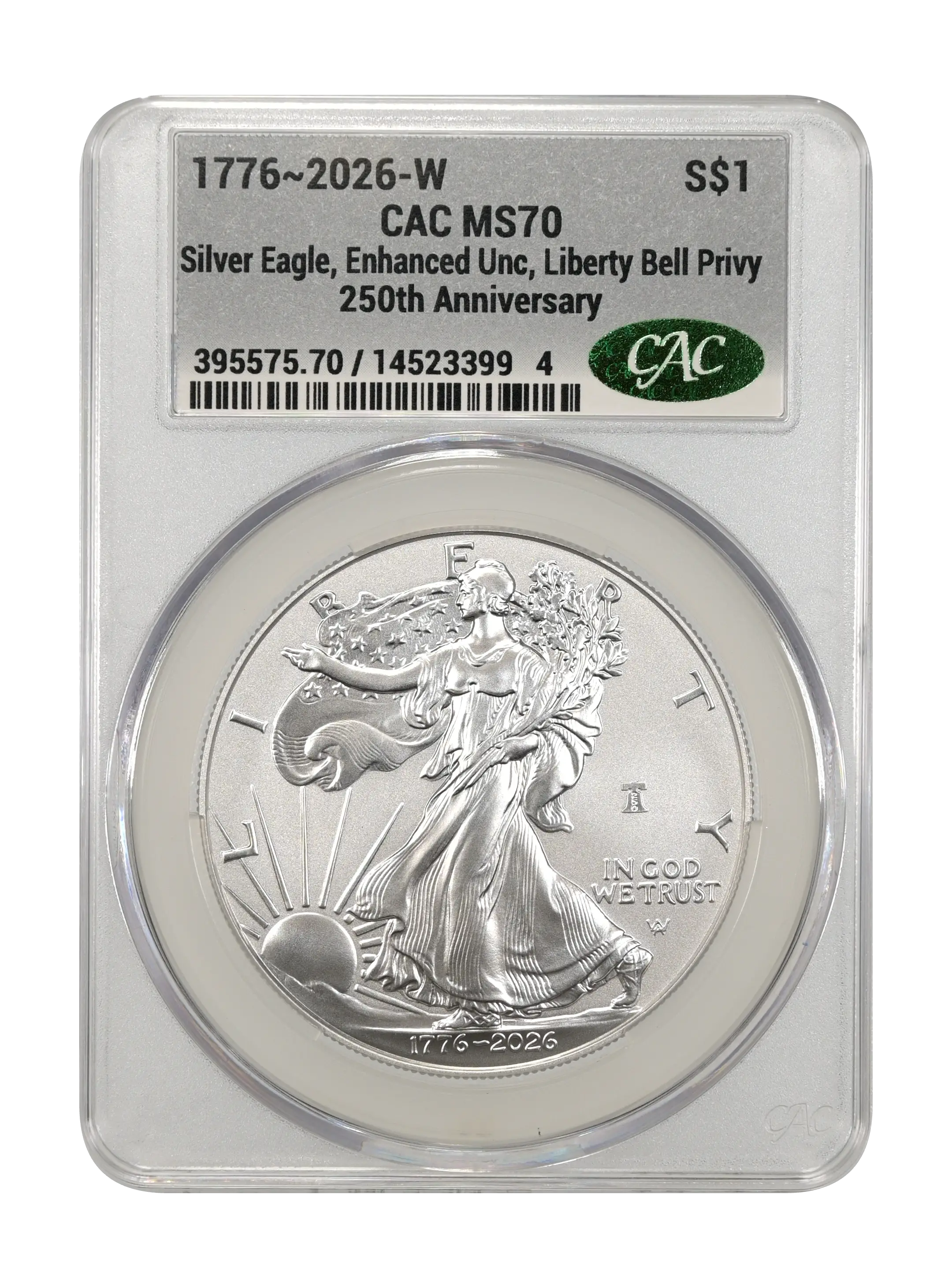 1776~2026-W $1  Silver Eagle, Enhanced Unc, Liberty Bell Privy, 250th Anniversary MS thumbnail 16