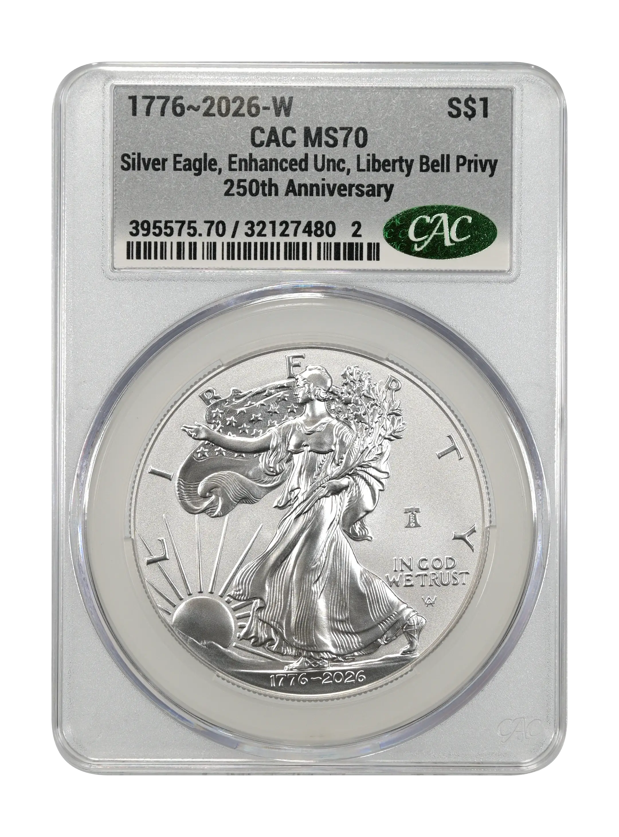 1776~2026-W $1  Silver Eagle, Enhanced Unc, Liberty Bell Privy, 250th Anniversary MS thumbnail 17