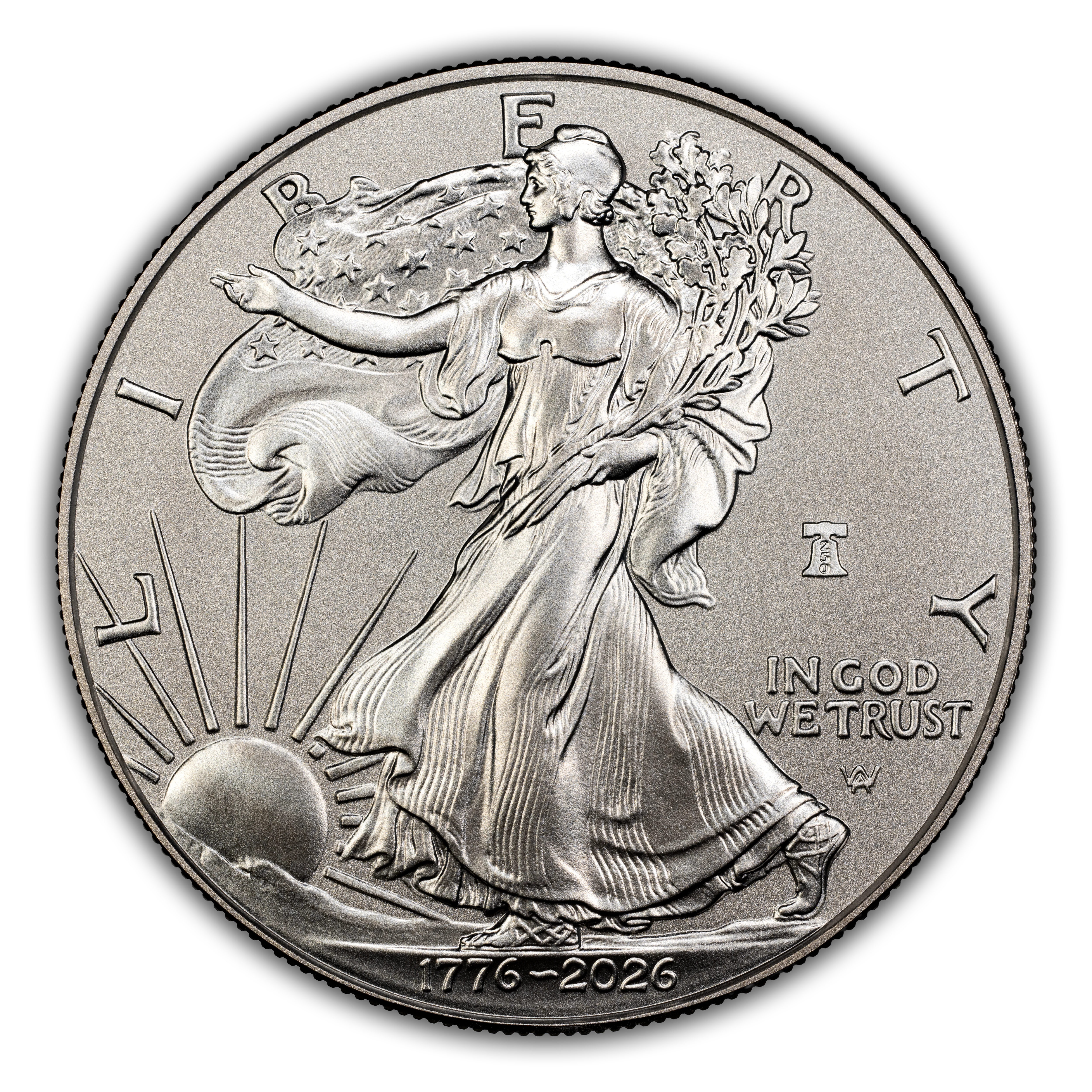 1776~2026-W $1  Silver Eagle, Enhanced Unc, Liberty Bell Privy, 250th Anniversary MS thumbnail 5