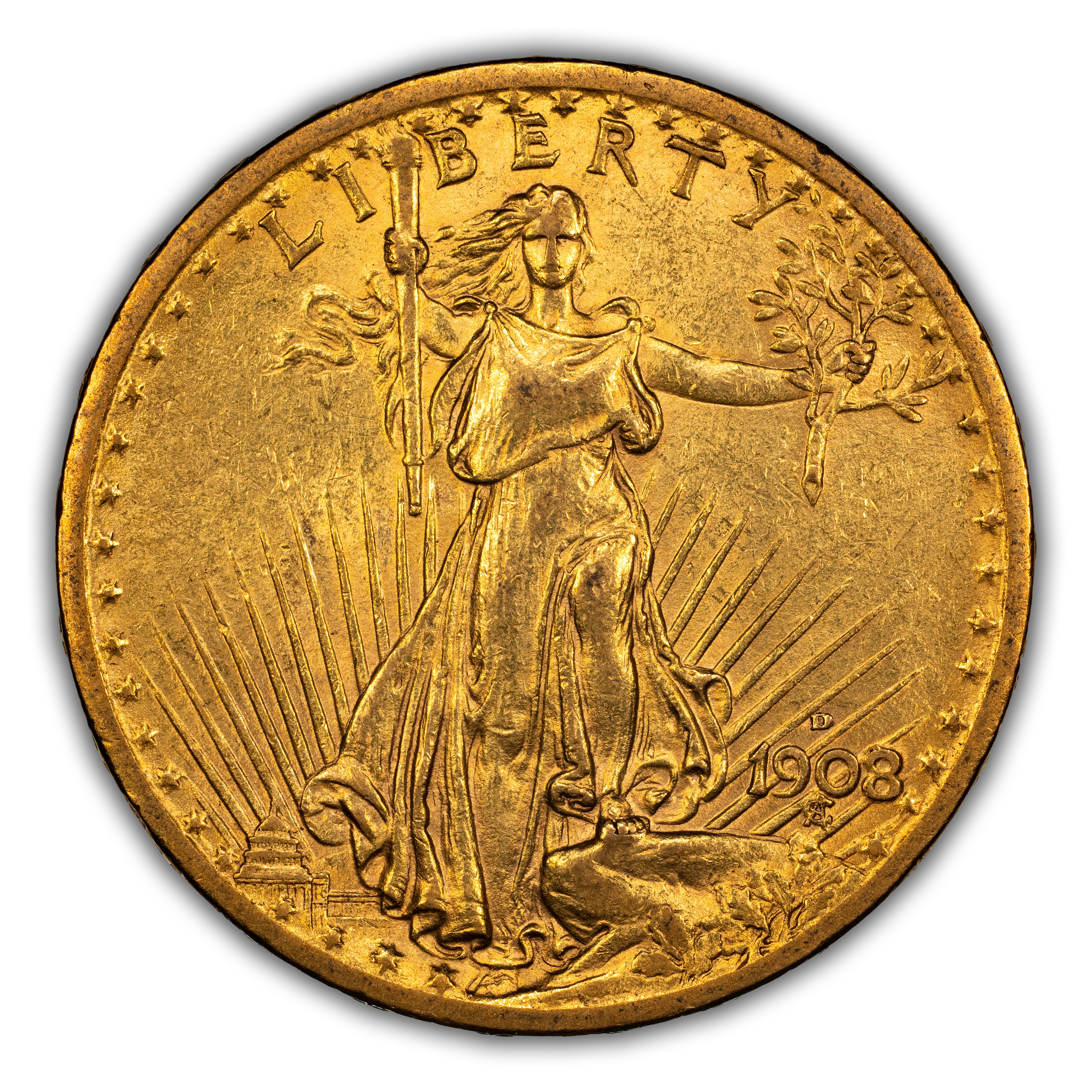 1908-D $20  No Motto MS thumbnail 5