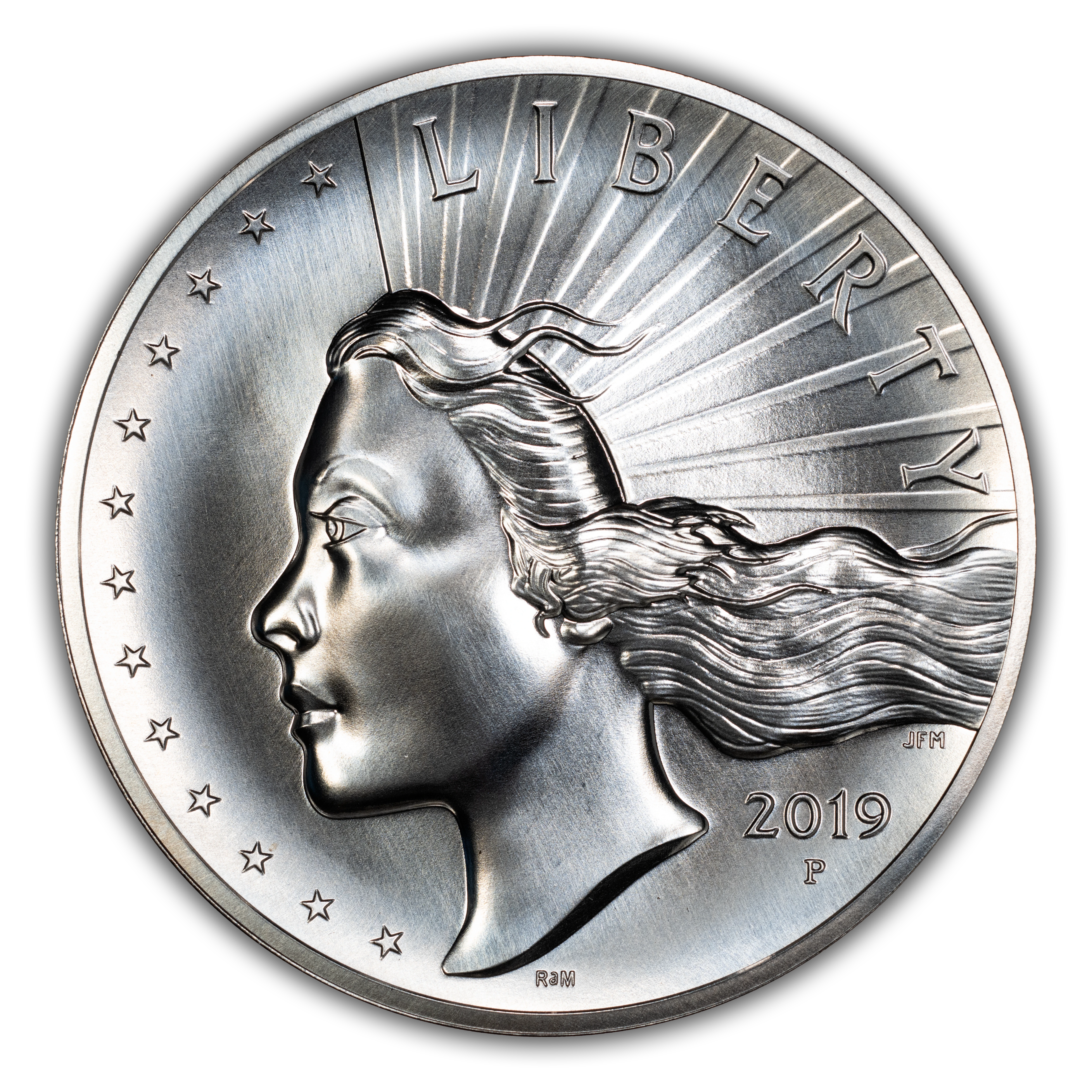 2019-P Medal 2.5oz Silver, American Liberty, High Relief, Enhanced MS