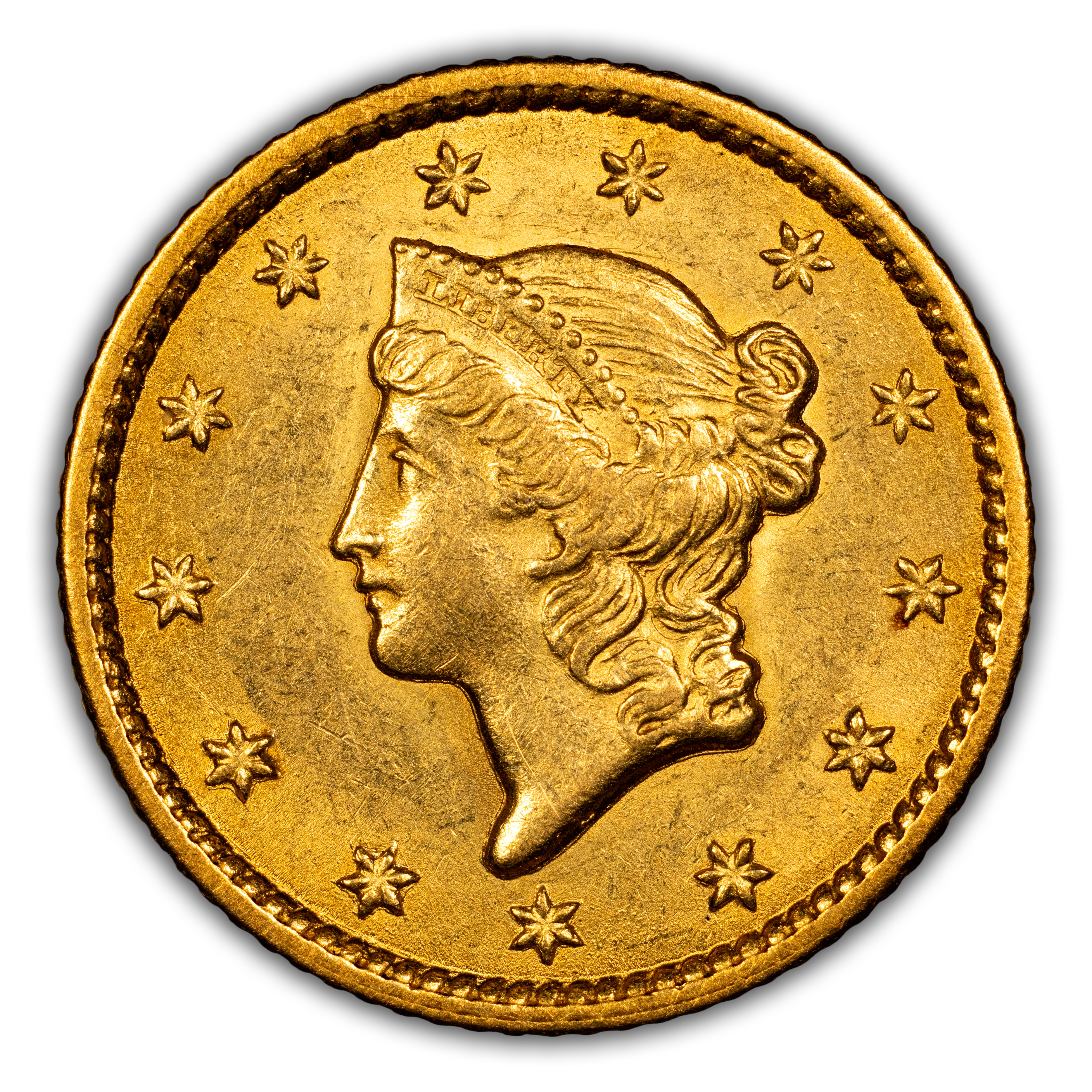 1849 G$1 Closed Wreath MS thumbnail 3
