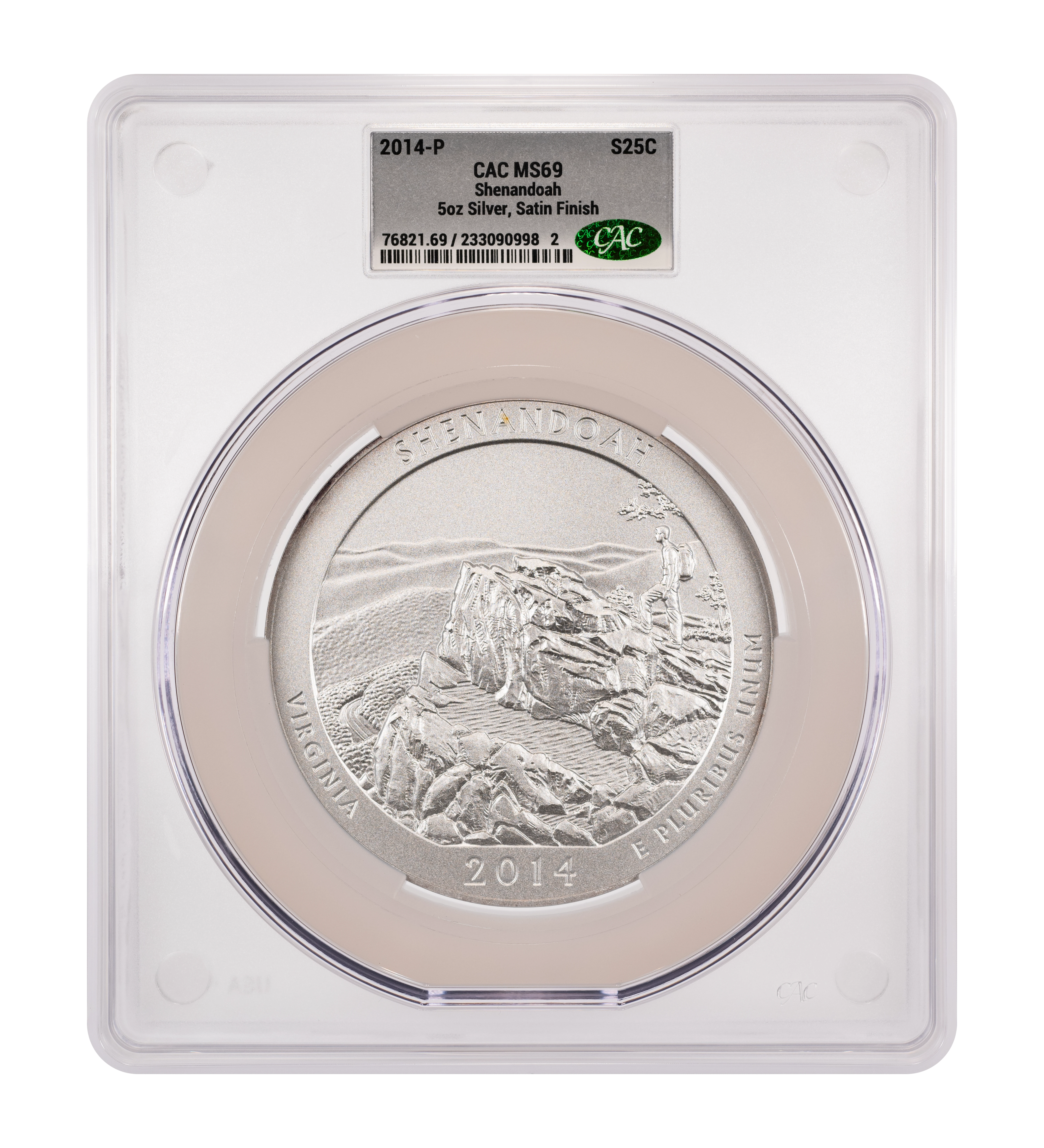 2014-P  S25c Shenandoah , 5oz Silver, Satin Finish SP thumbnail 2