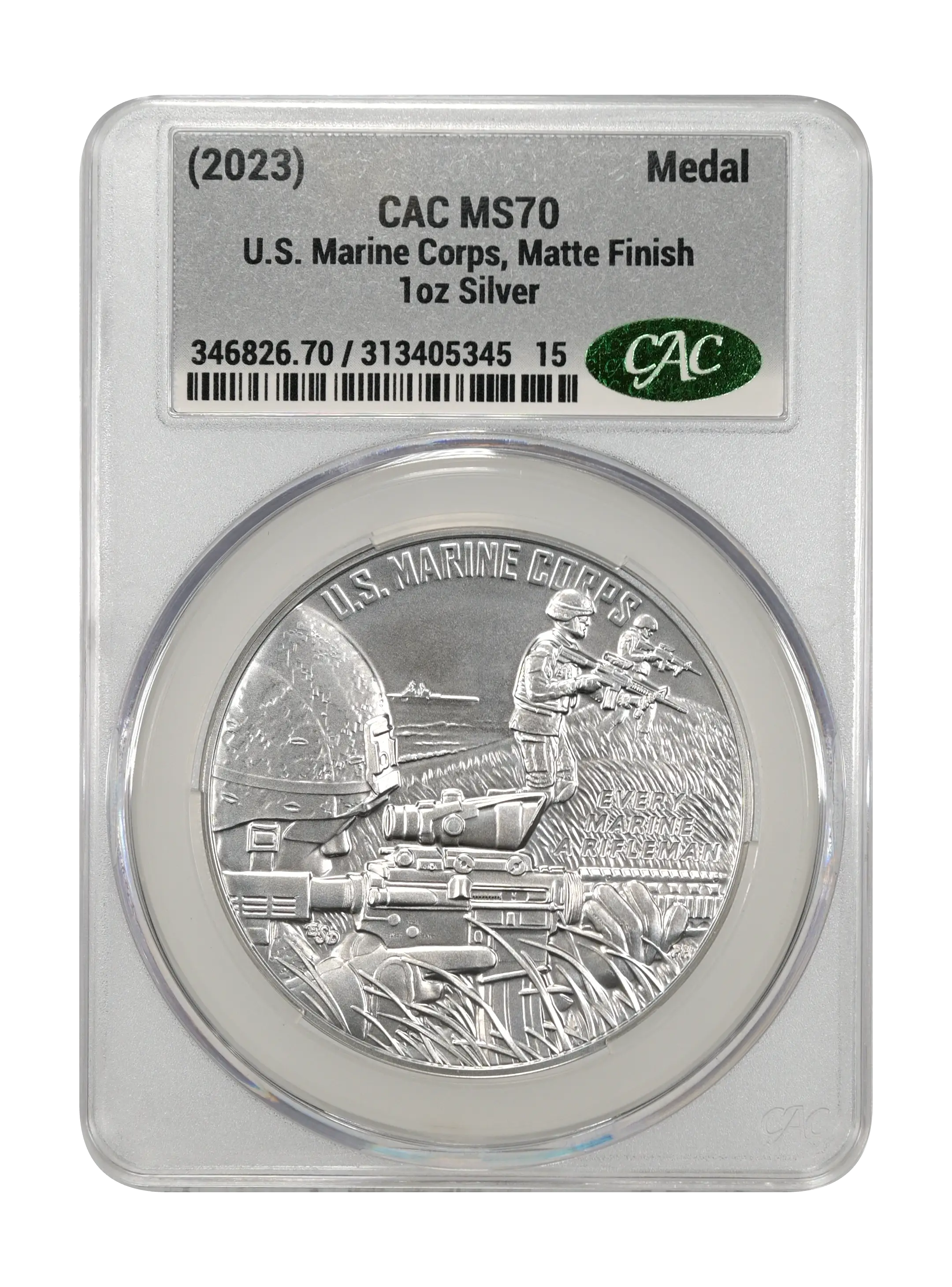 (2023) Medal 1oz Silver, U.S. Marine Corps, Matte Finish MS thumbnail 6