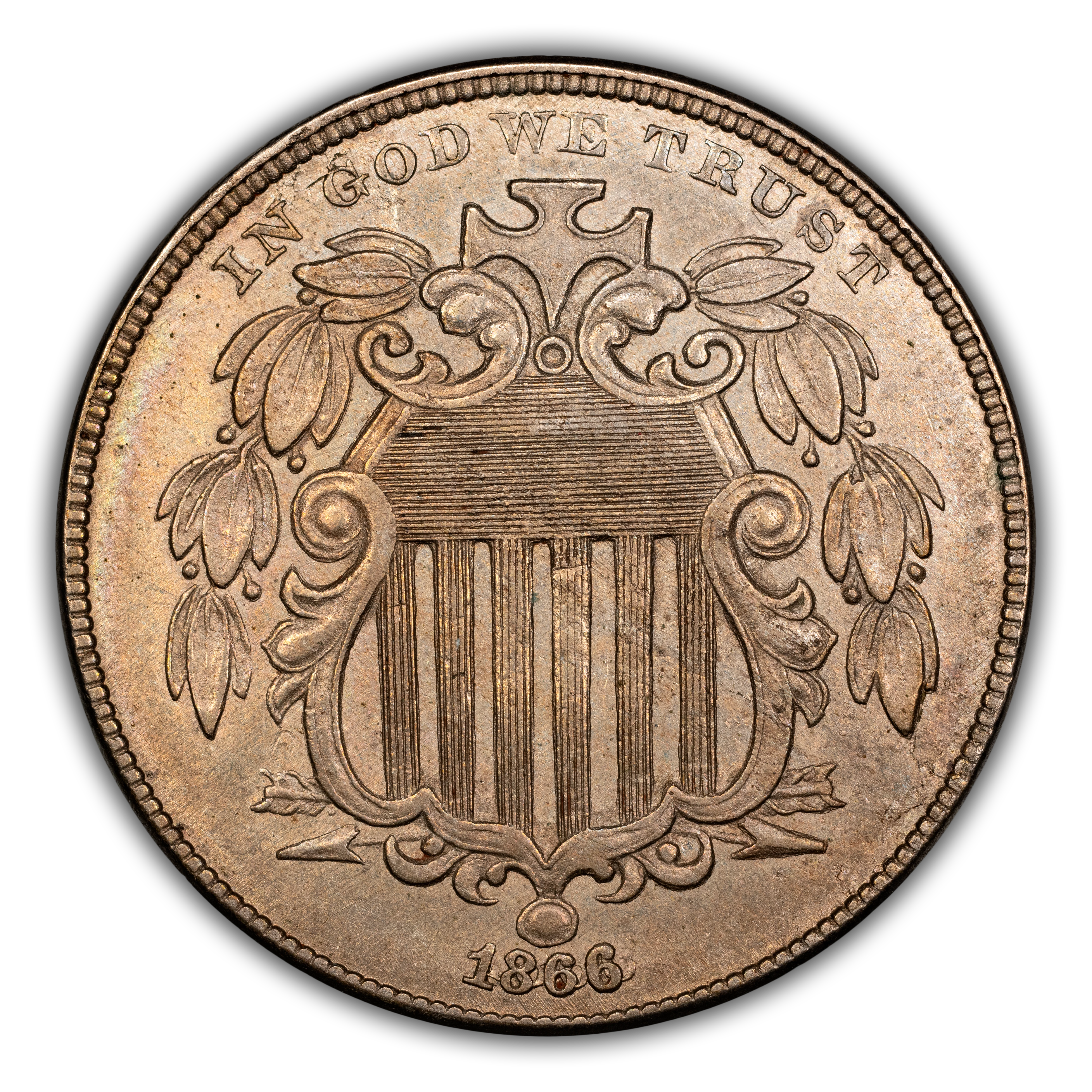 Image for 1866/1866 5c Rays, Repunched Date, FS-301 MS