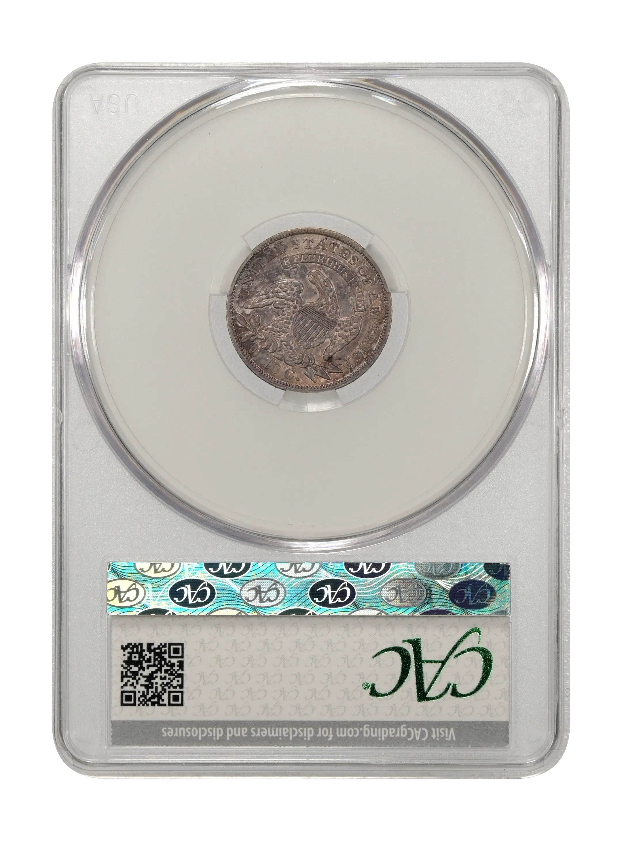 1837 10c Capped Bust, JR-4 MS thumbnail 9