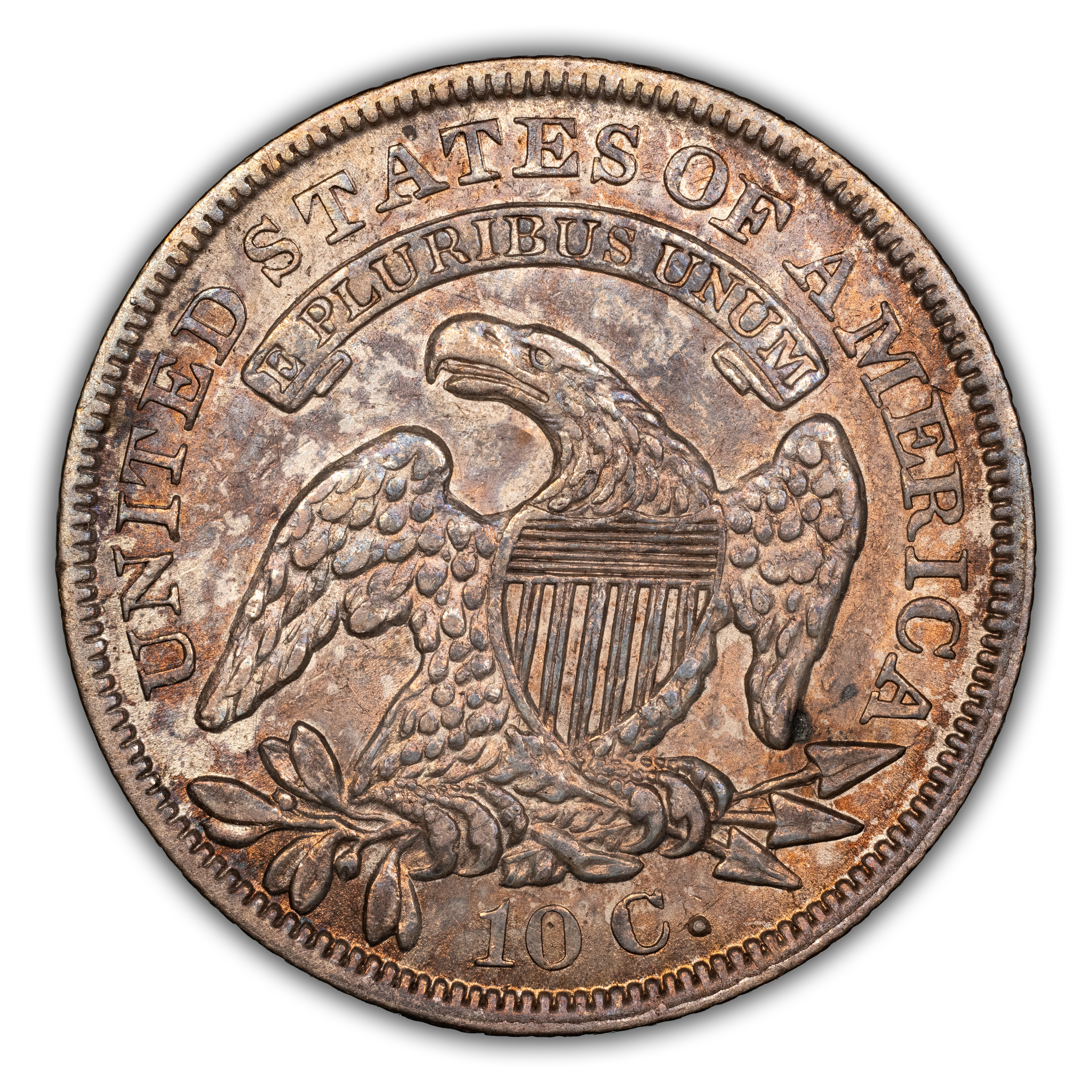 1837 10c Capped Bust, JR-4 MS thumbnail 4