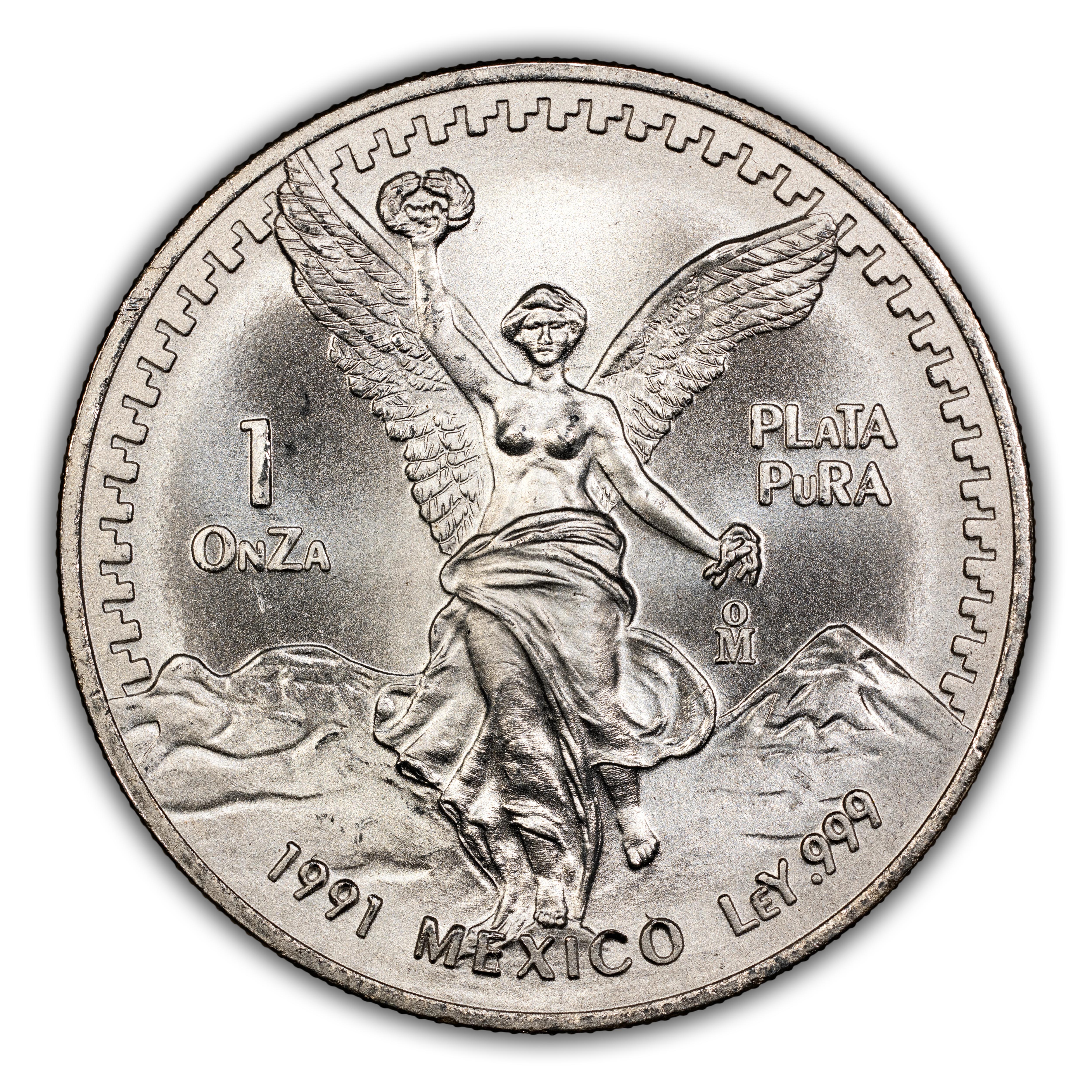 1991-Mo 1 Onza Libertad, Silver, Type 2 MS