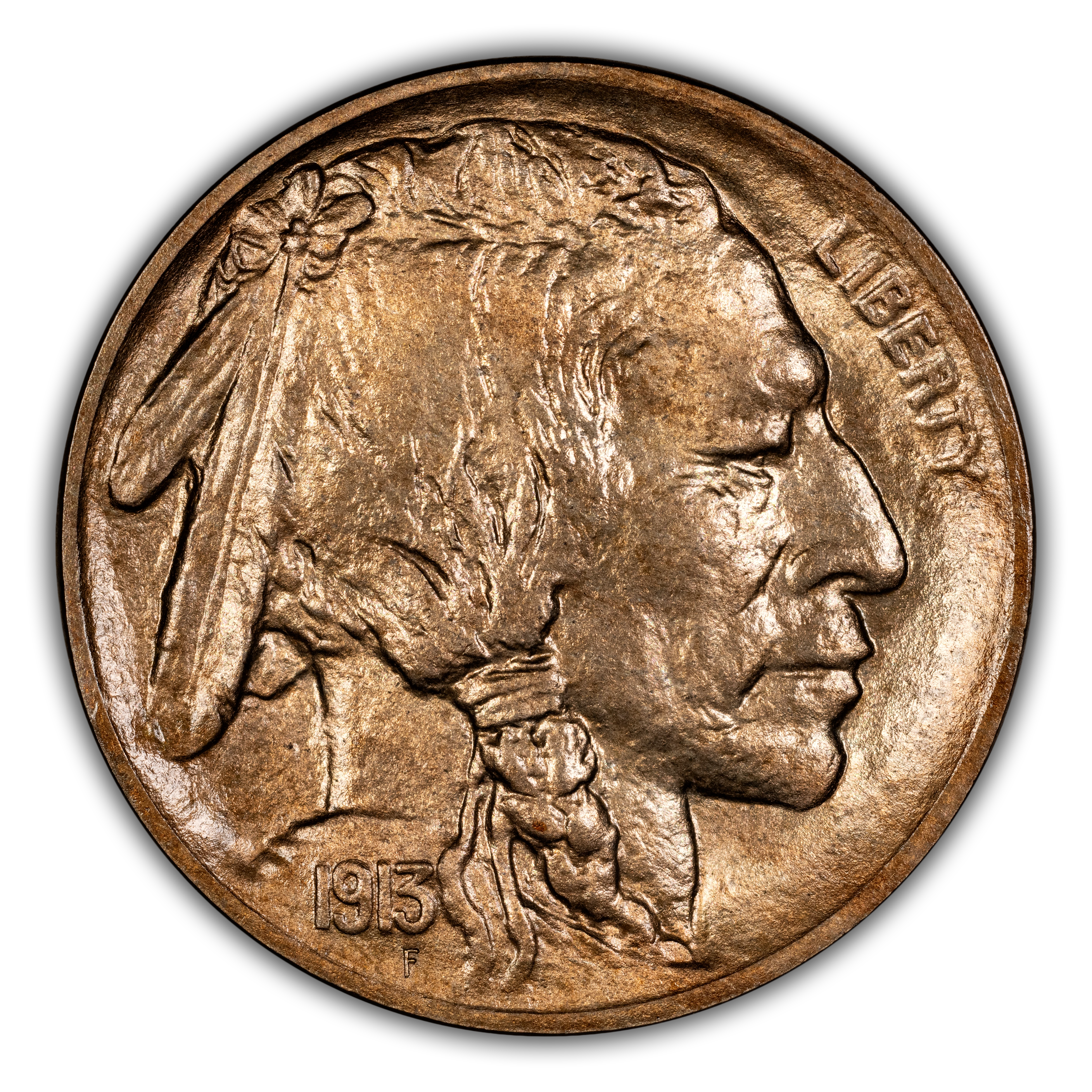 1913 5c Buffalo, Matte Finish, Type 1 PR thumbnail 3