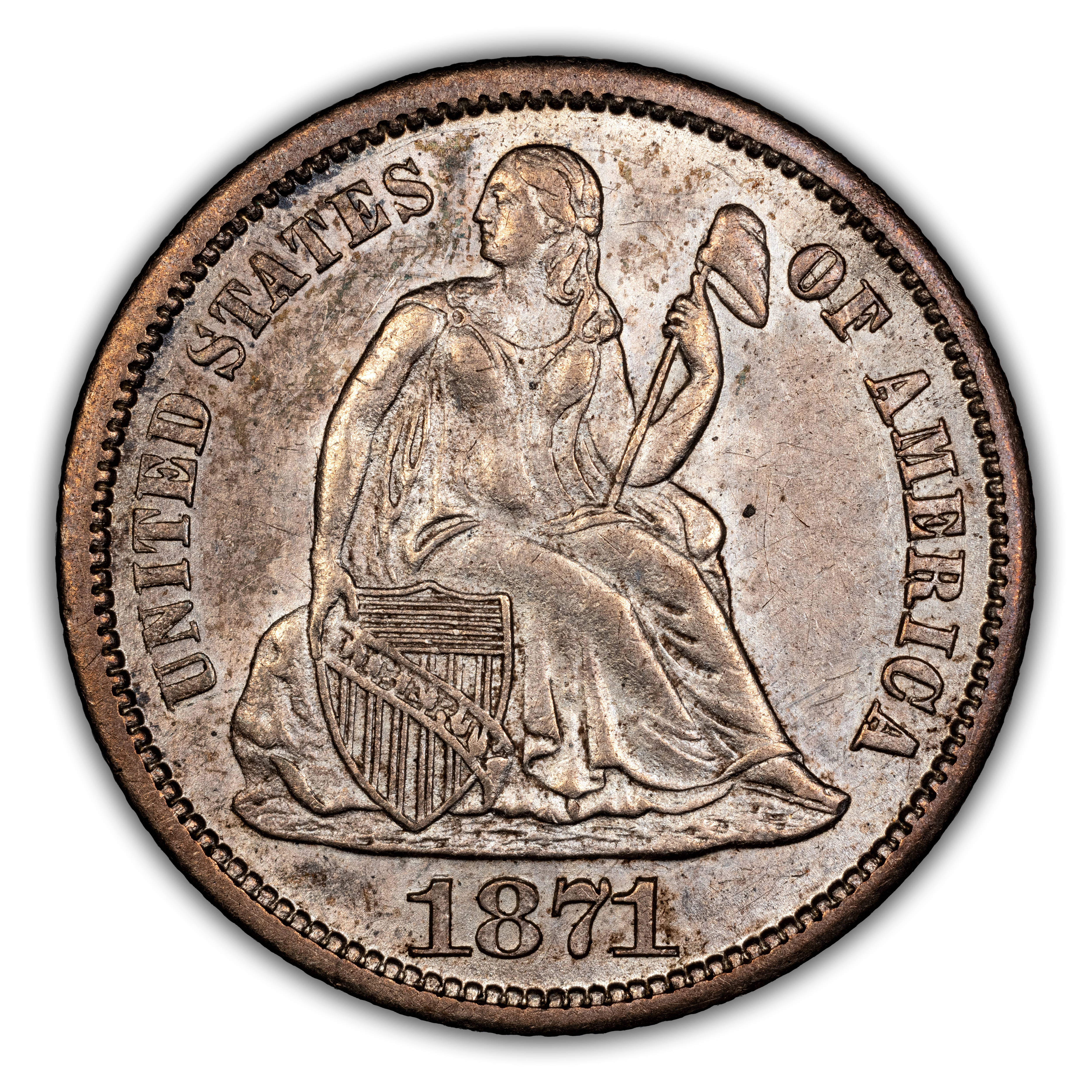 1871-S 10c MS thumbnail 2