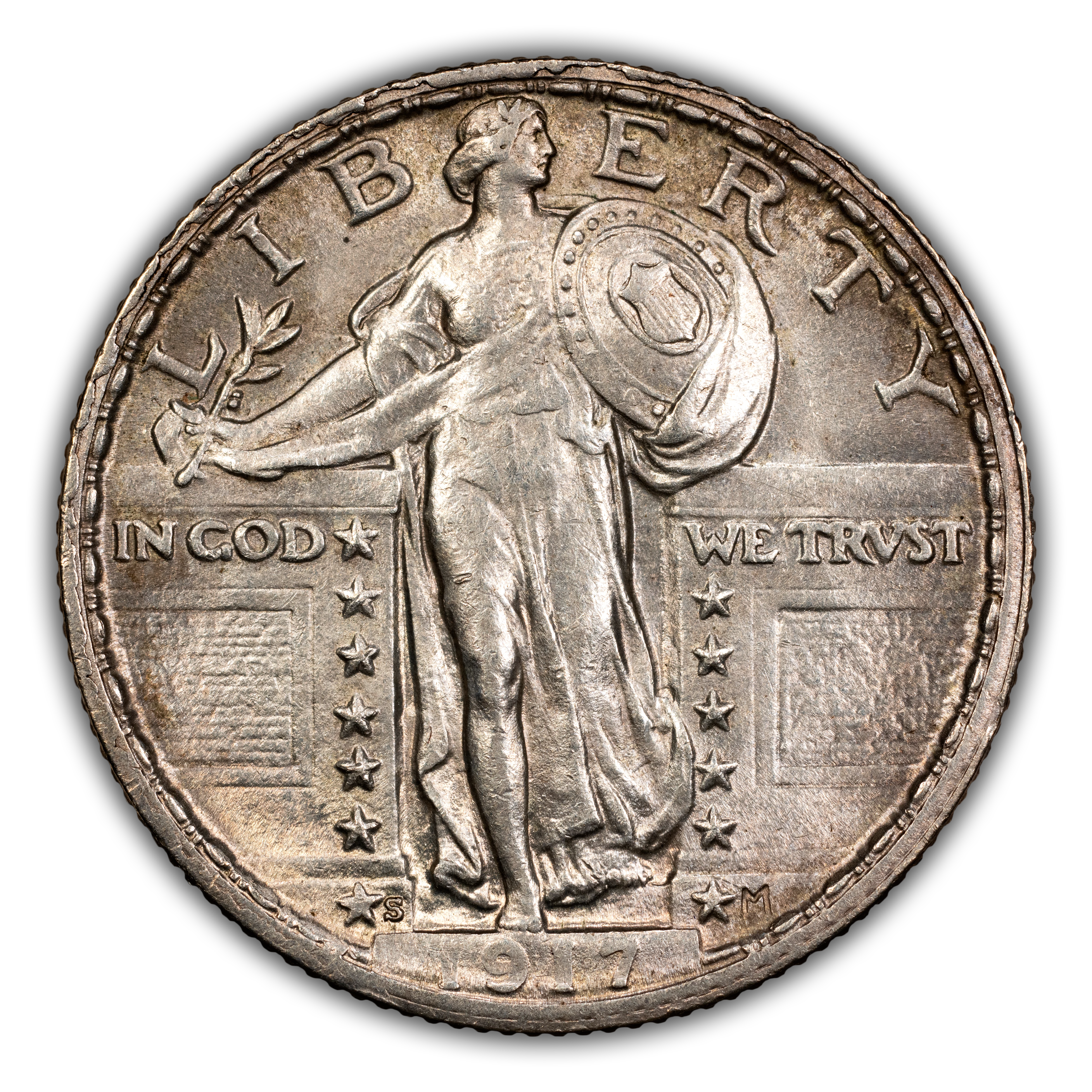 1917-S 25c Type 2 MS FH thumbnail 3