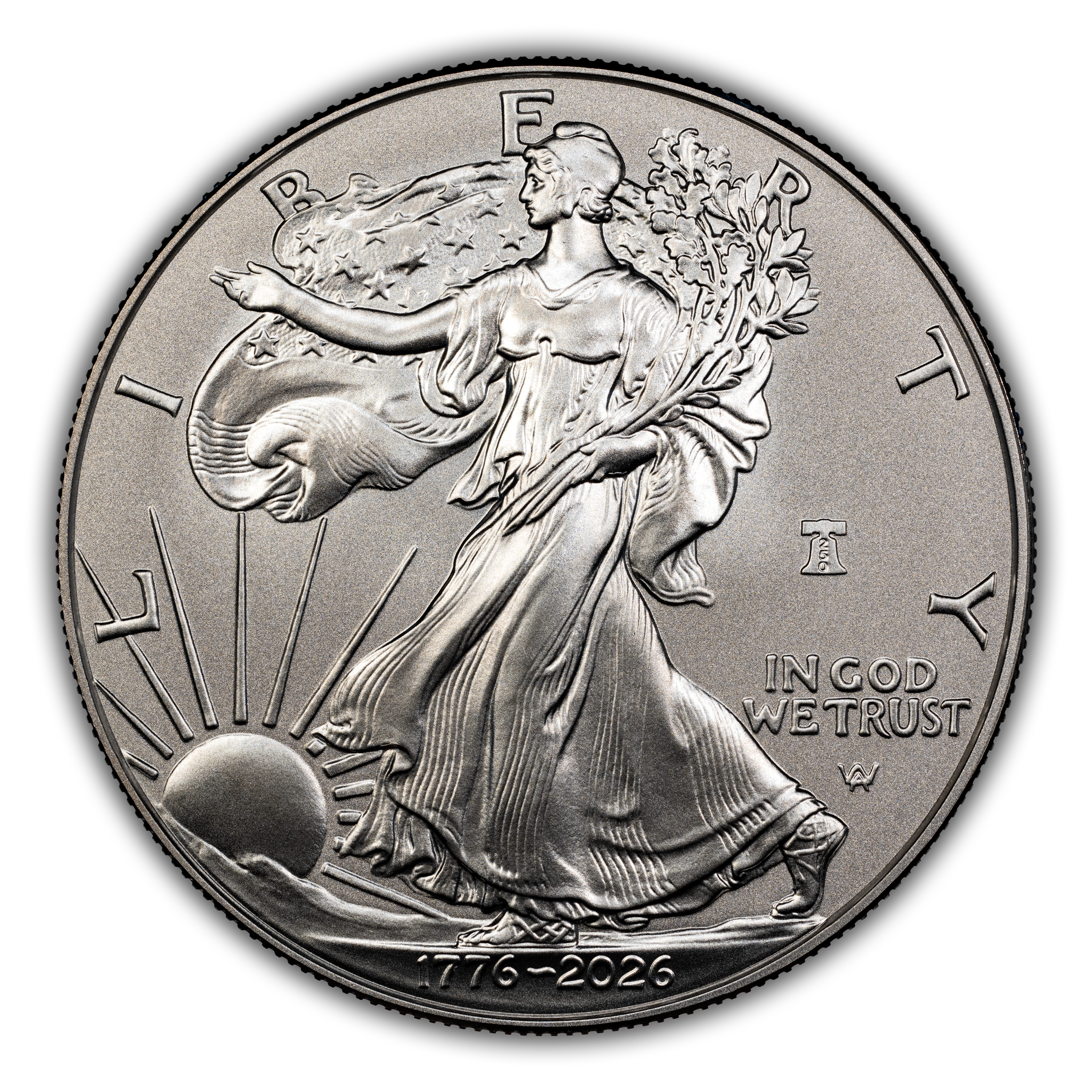 1776~2026-W $1  Silver Eagle, Enhanced Unc, Liberty Bell Privy, 250th Anniversary MS thumbnail 3