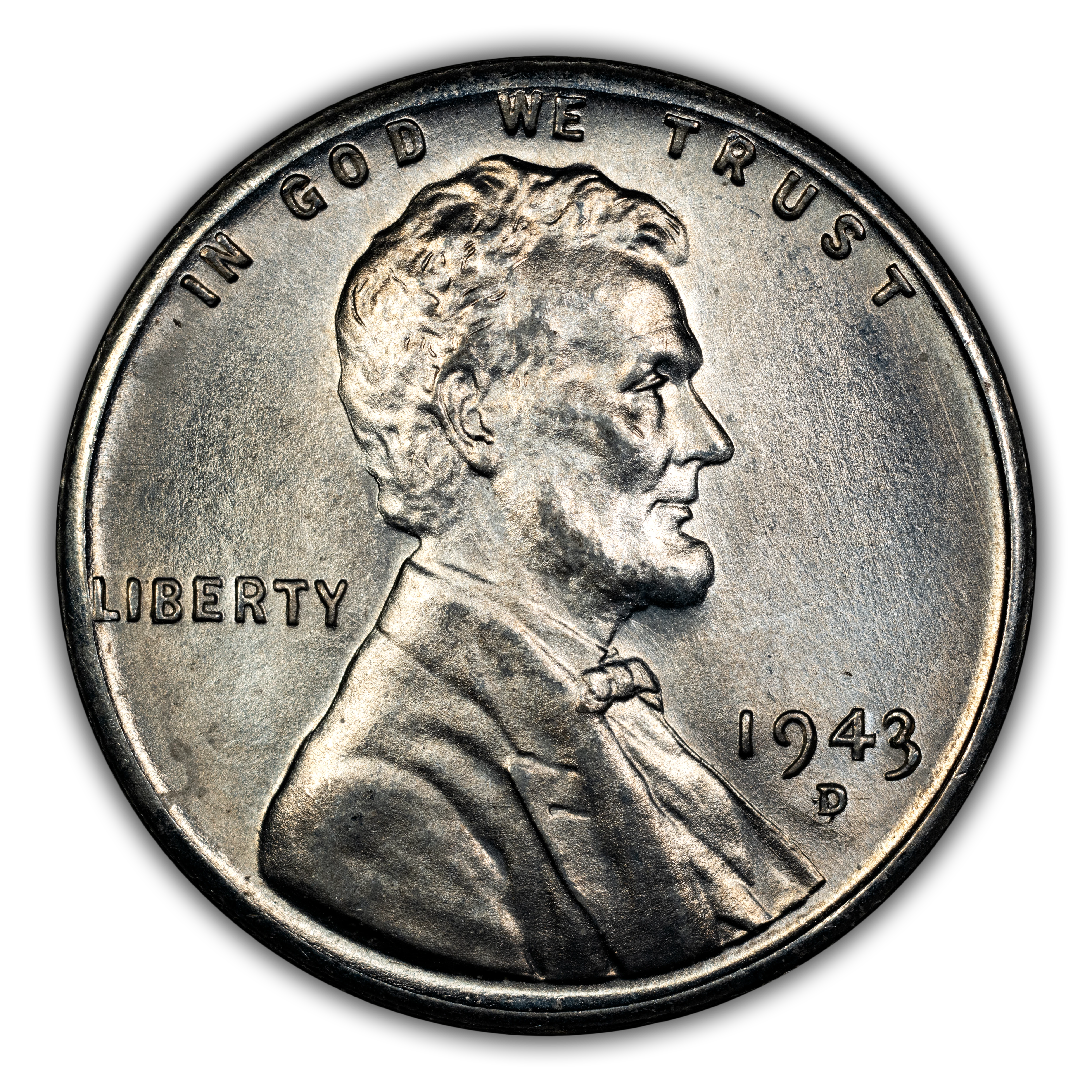 1943-D/D 1c Steel, Repunched Mintmark, FS-501 MS