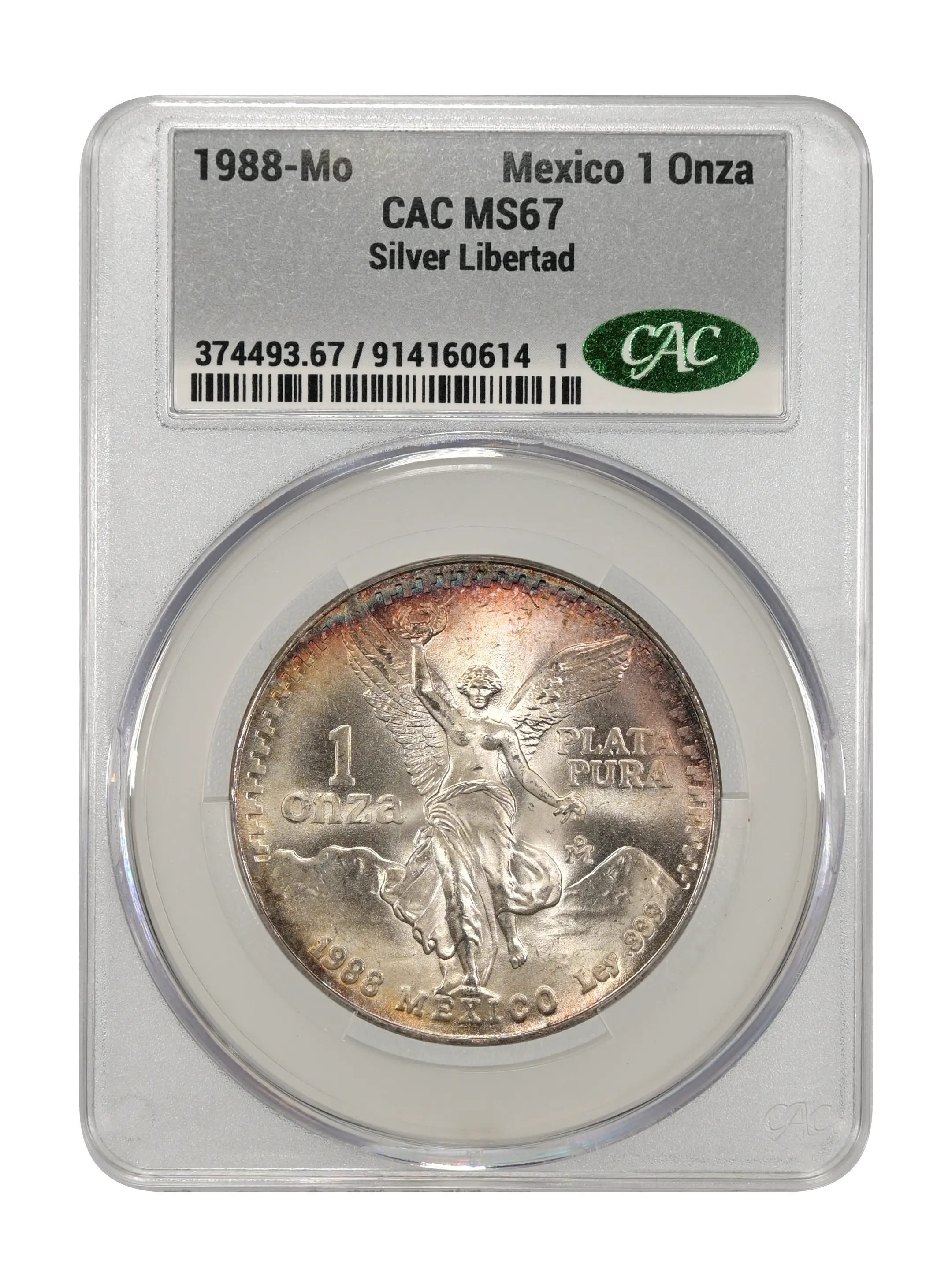 1988-Mo 1 Onza Libertad, Silver MS (KM-494.1) thumbnail 4