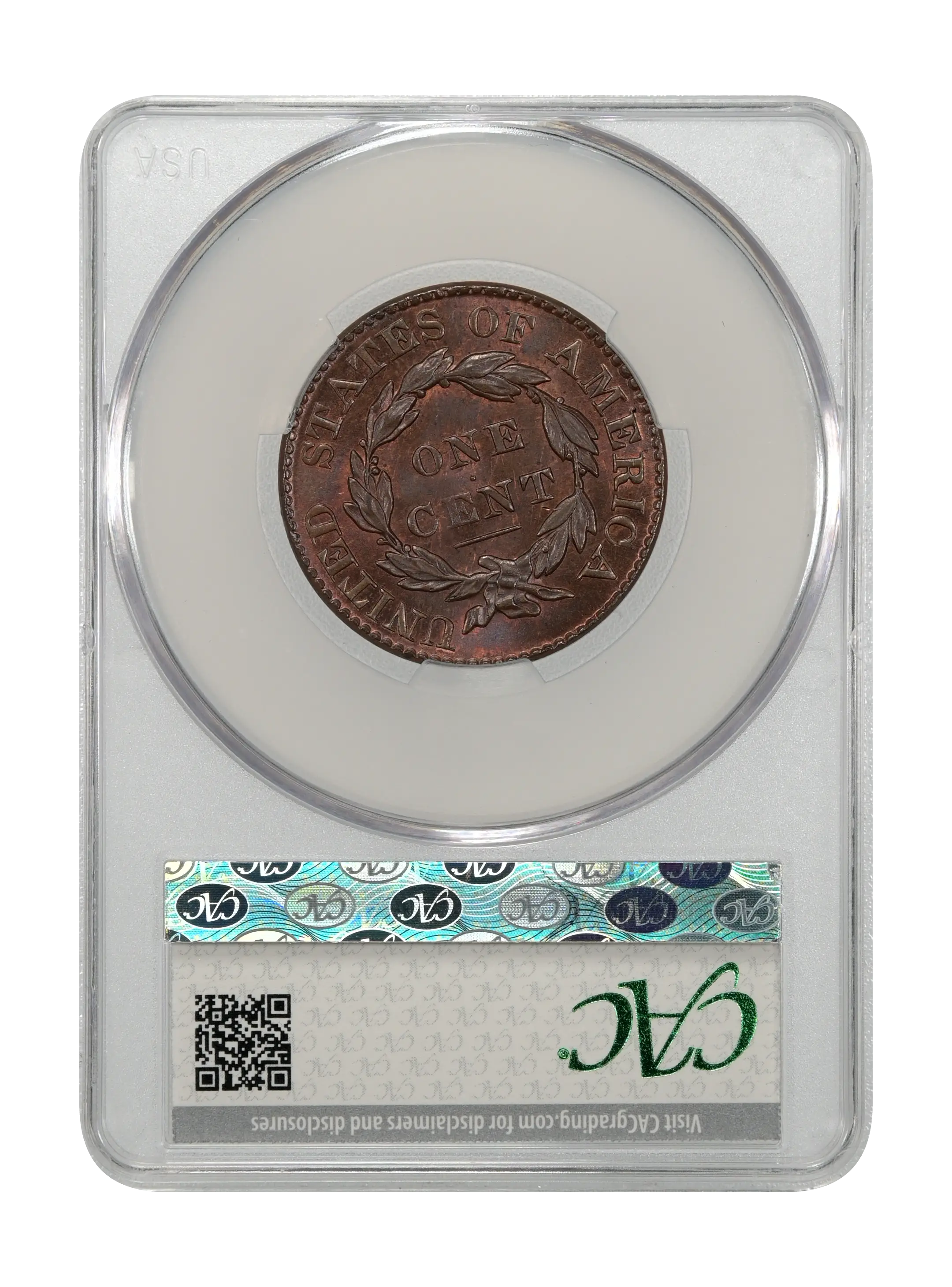 1828 1c Large Narrow Date, N-6 MS RB thumbnail 9