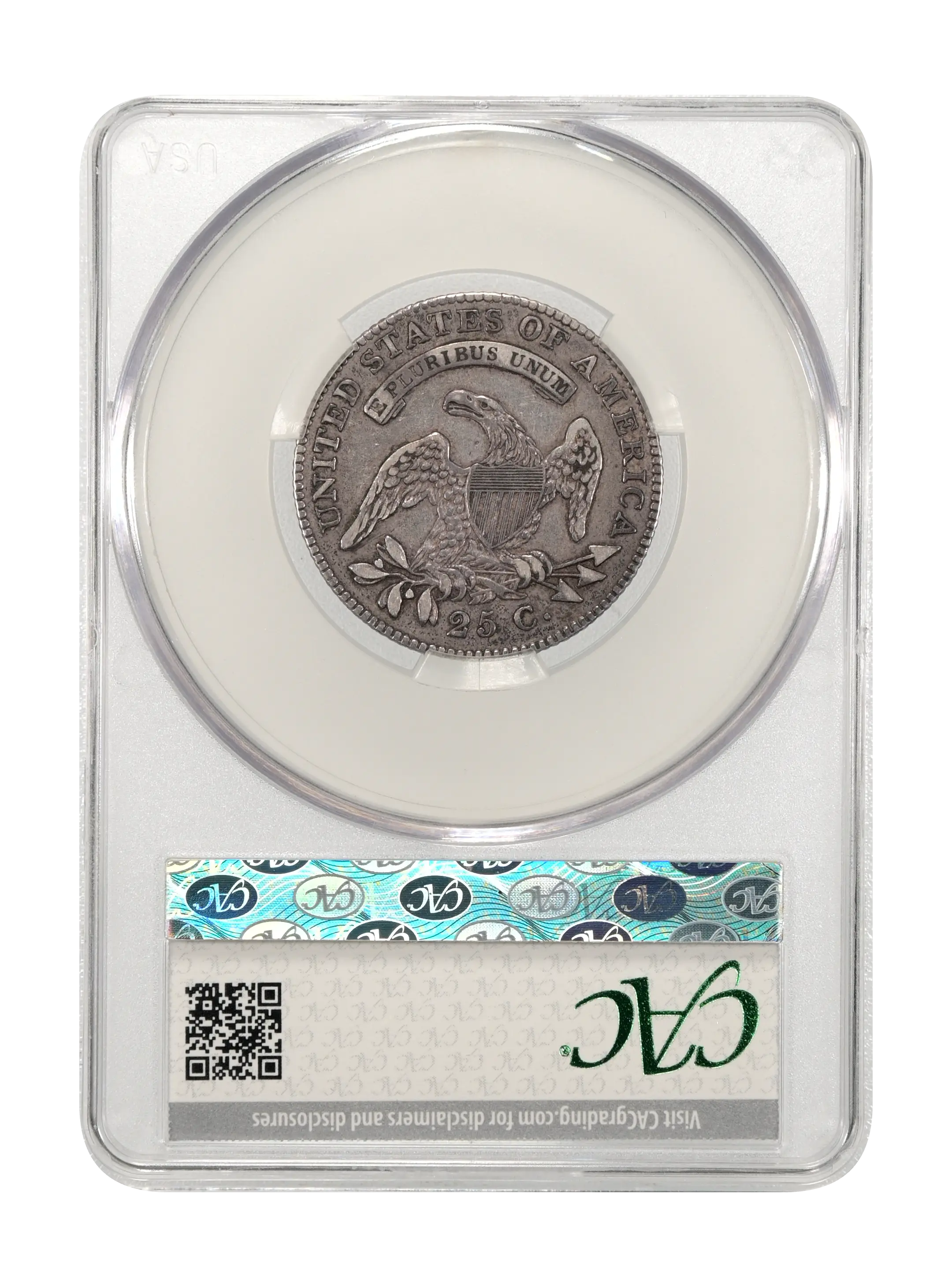 1825/4/(2) 25c Overdate, Counterstamp 'L', B-2 MS thumbnail 4