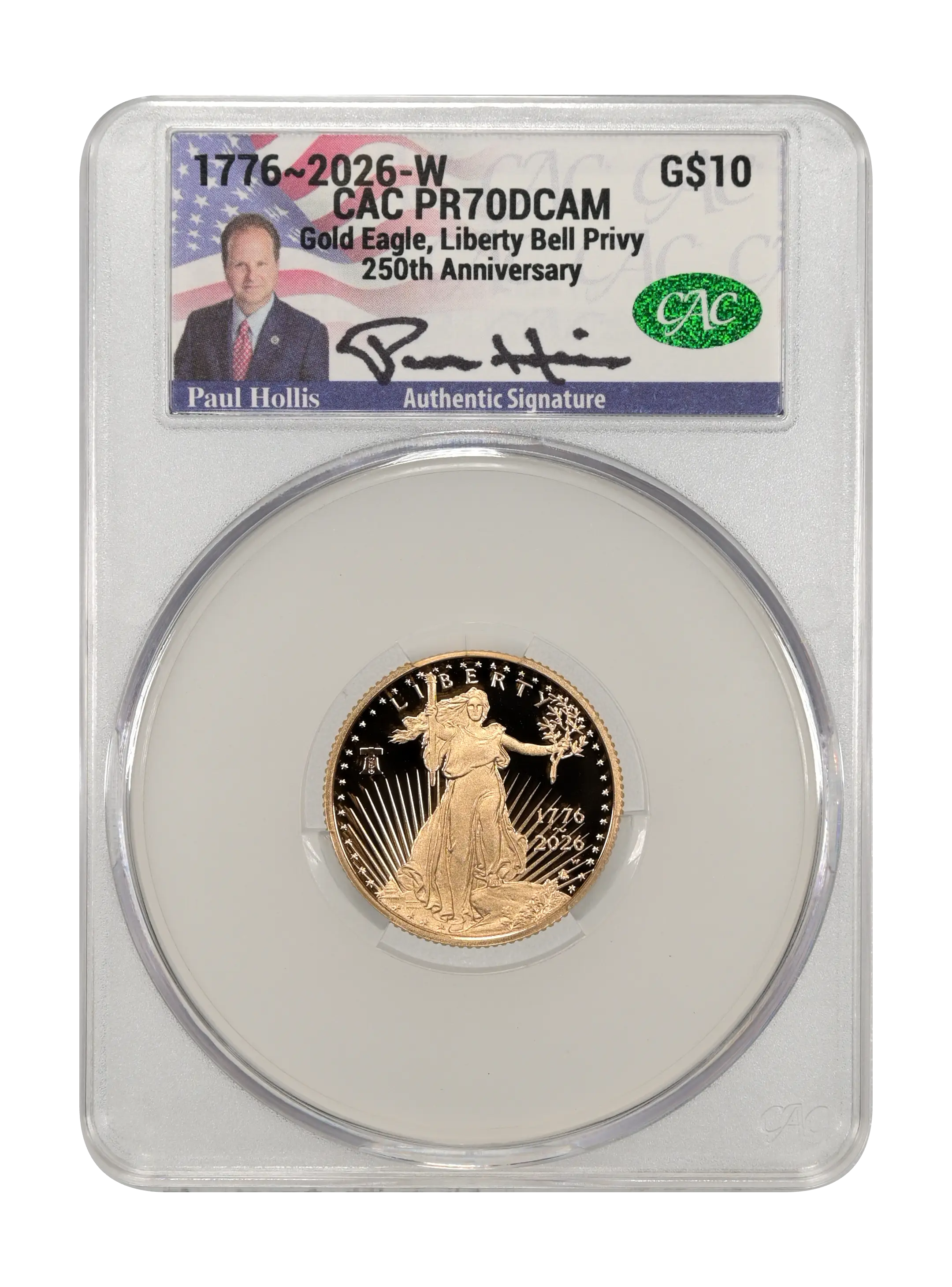 1776~2026-W $10  Gold Eagle, Liberty Bell Privy, 250th Anniversary PR DCAM thumbnail 7