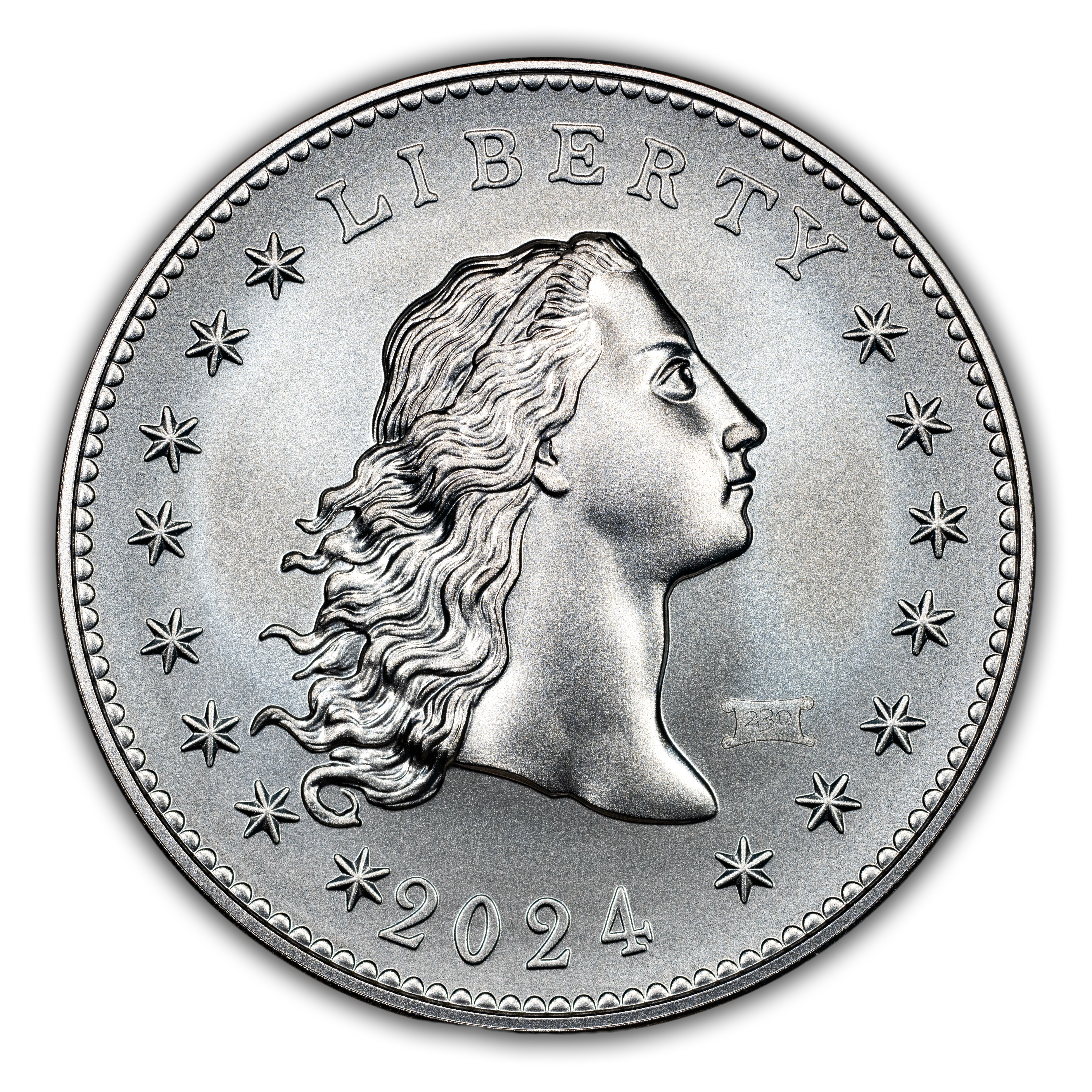 2024 Medal 230th Anniversary Flowing Hair, Silver, 230 Privy MS thumbnail 2