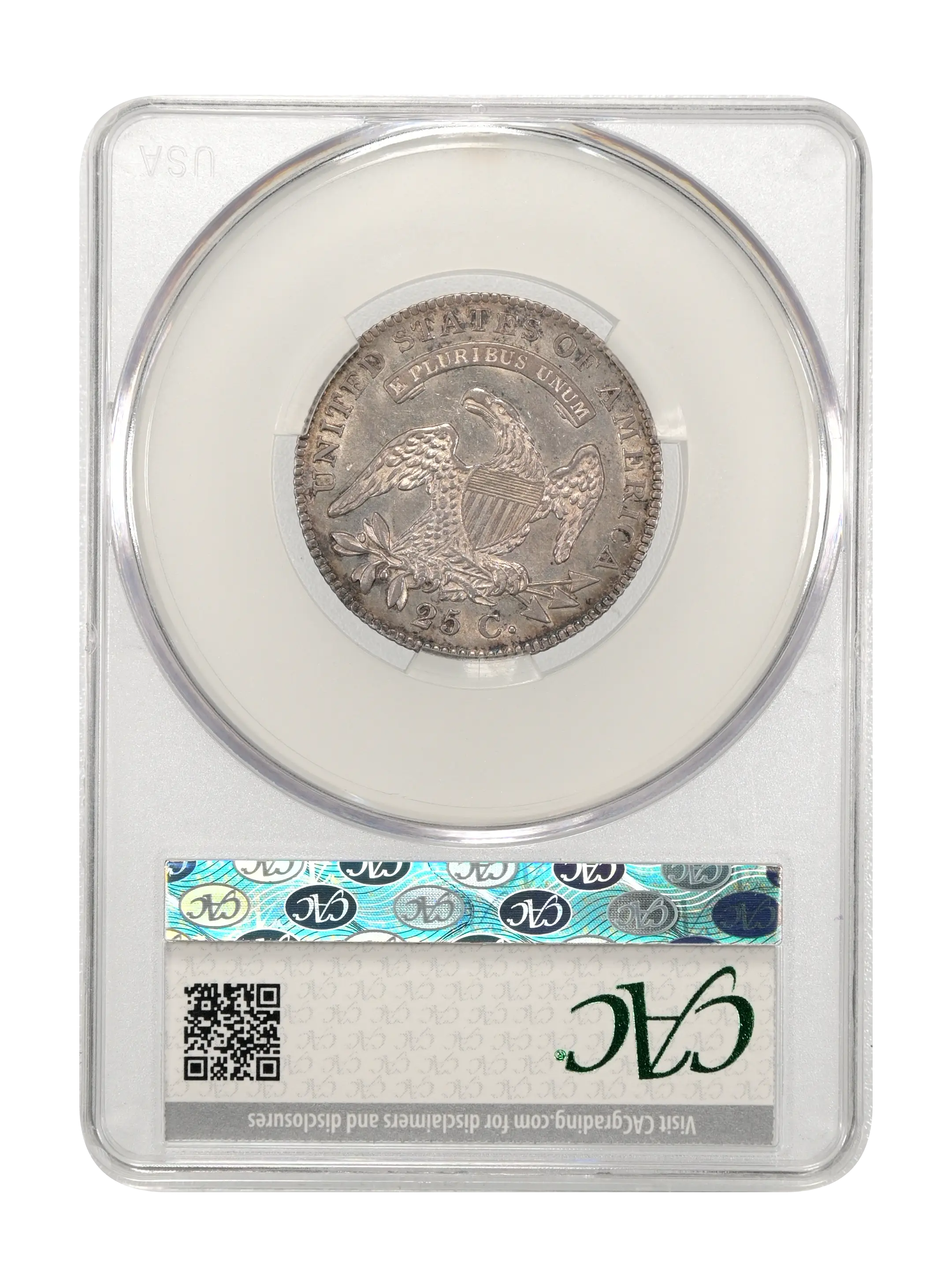 1825/4/(2) 25c Overdate, Counterstamp 'E', B-2 MS thumbnail 4