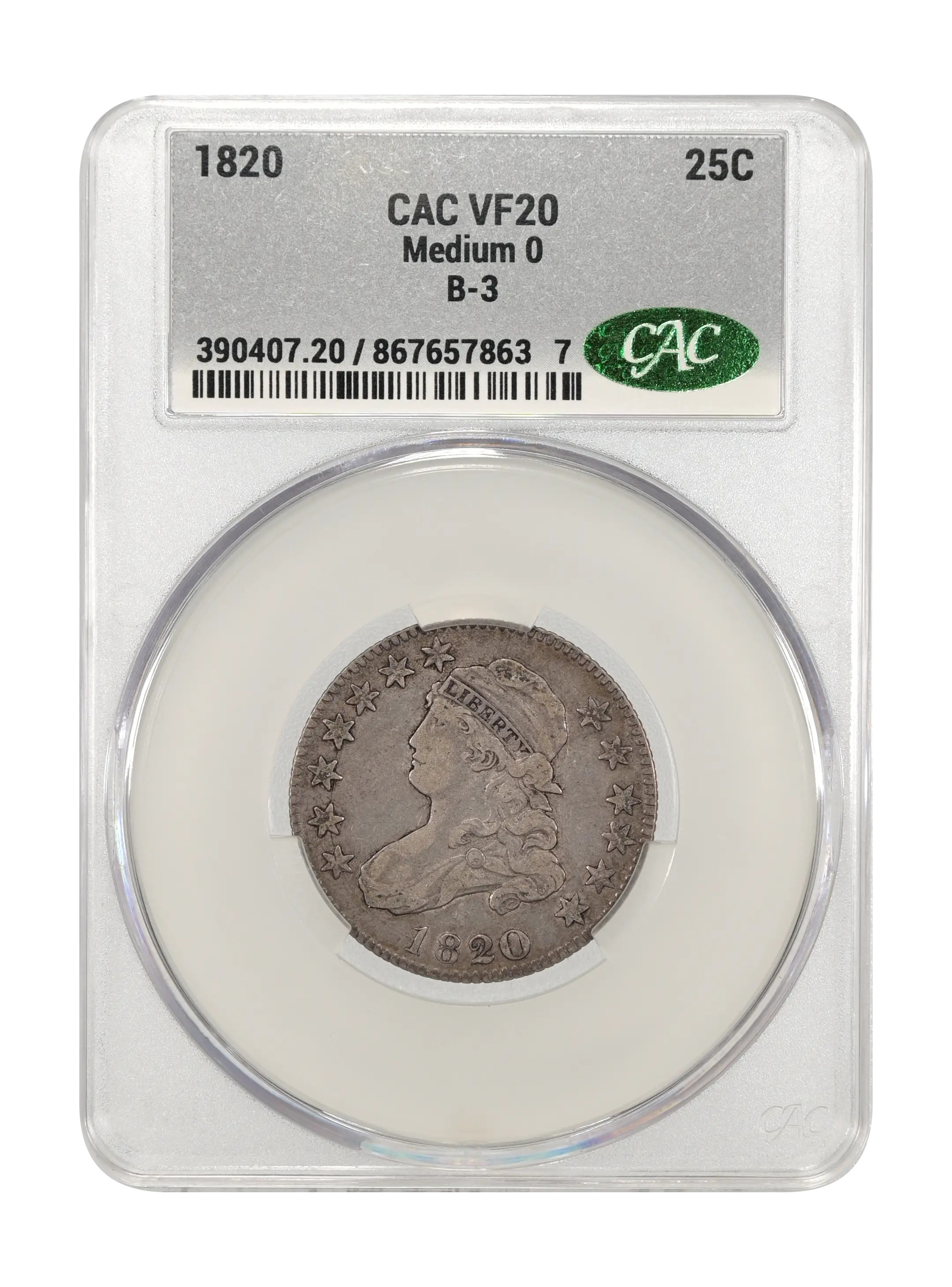 1820 25c Medium 0, B-3 MS thumbnail 15