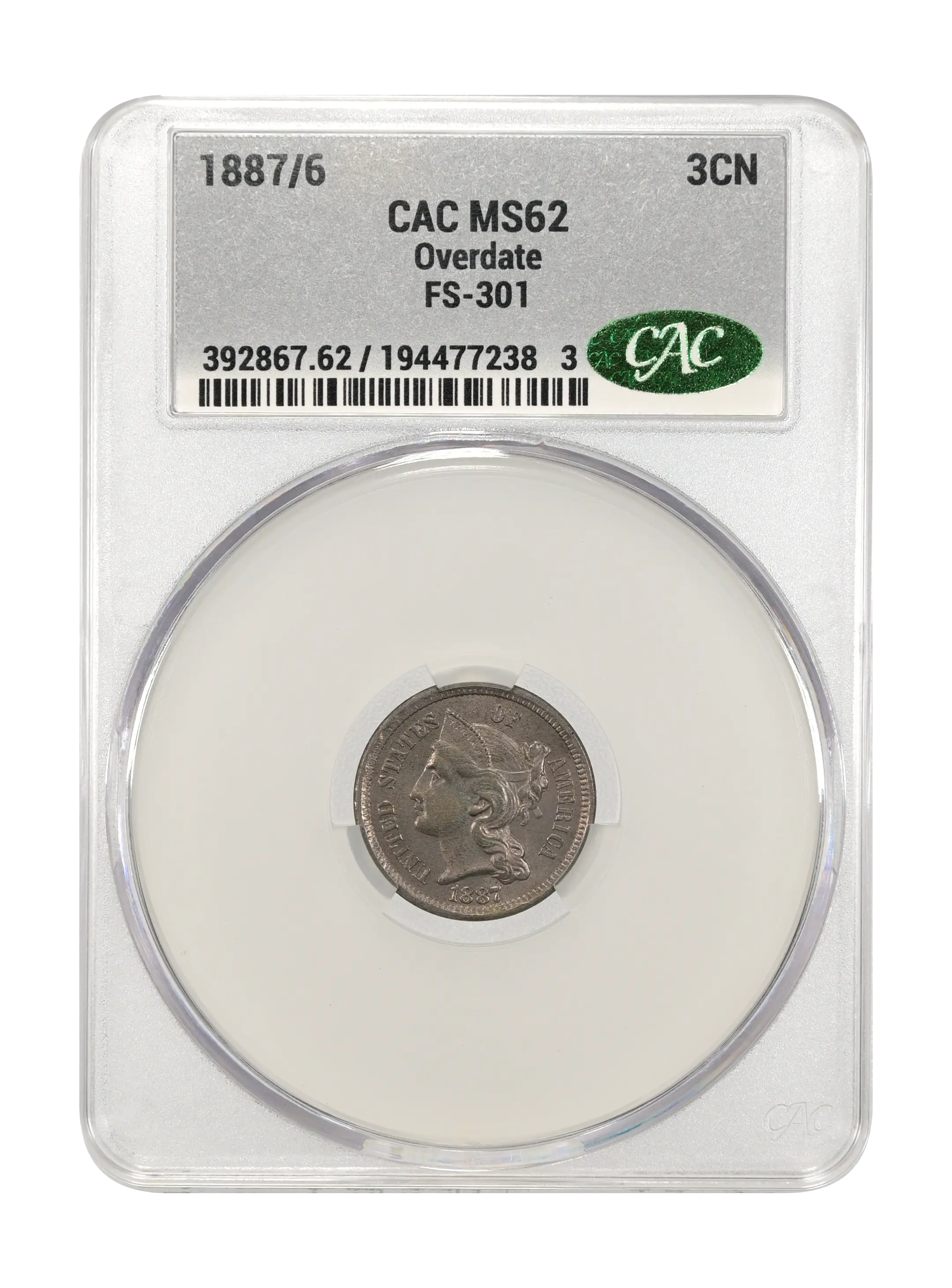 1887/6 3cN Overdate, FS-301 MS thumbnail 3