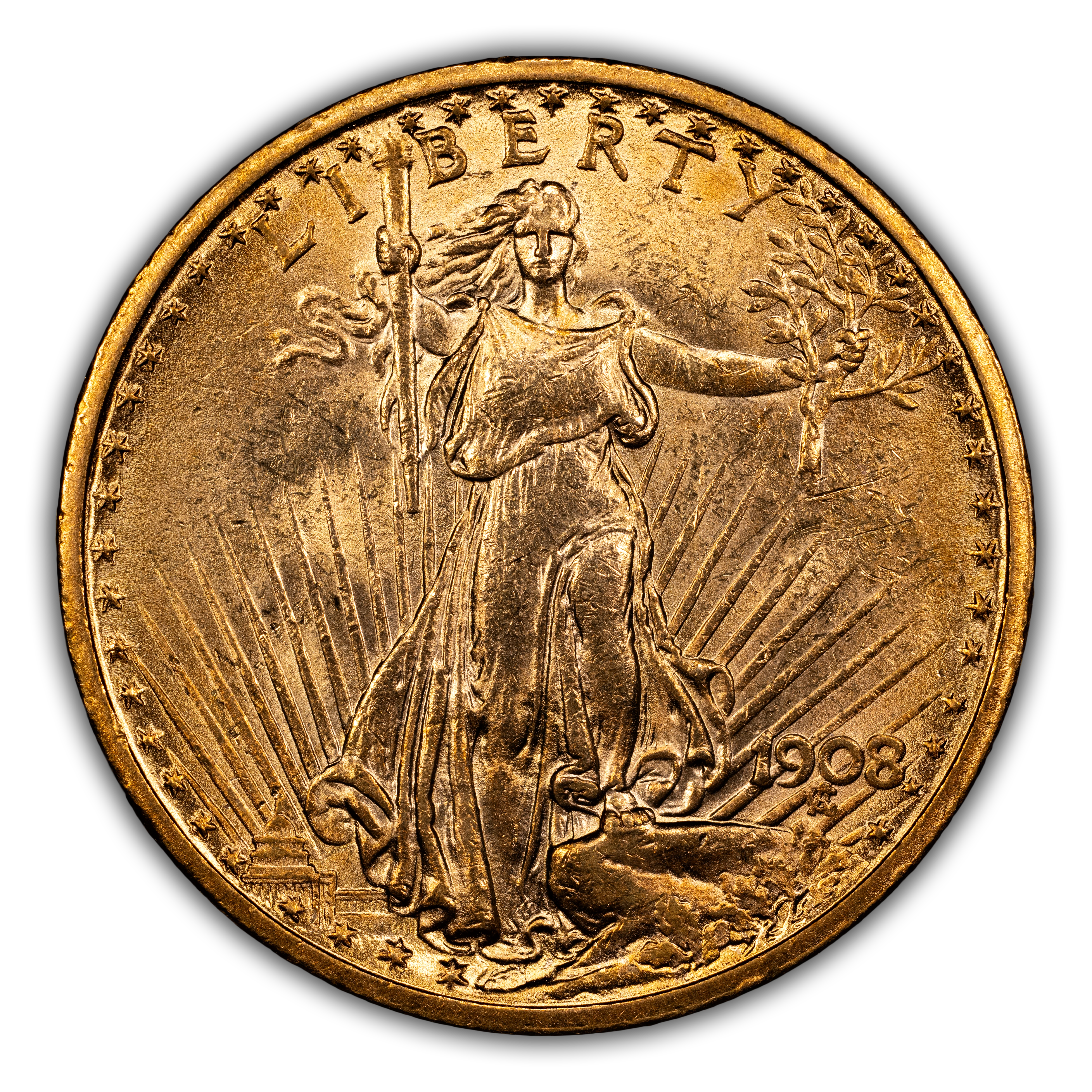 1908 $20  No Motto MS thumbnail 3