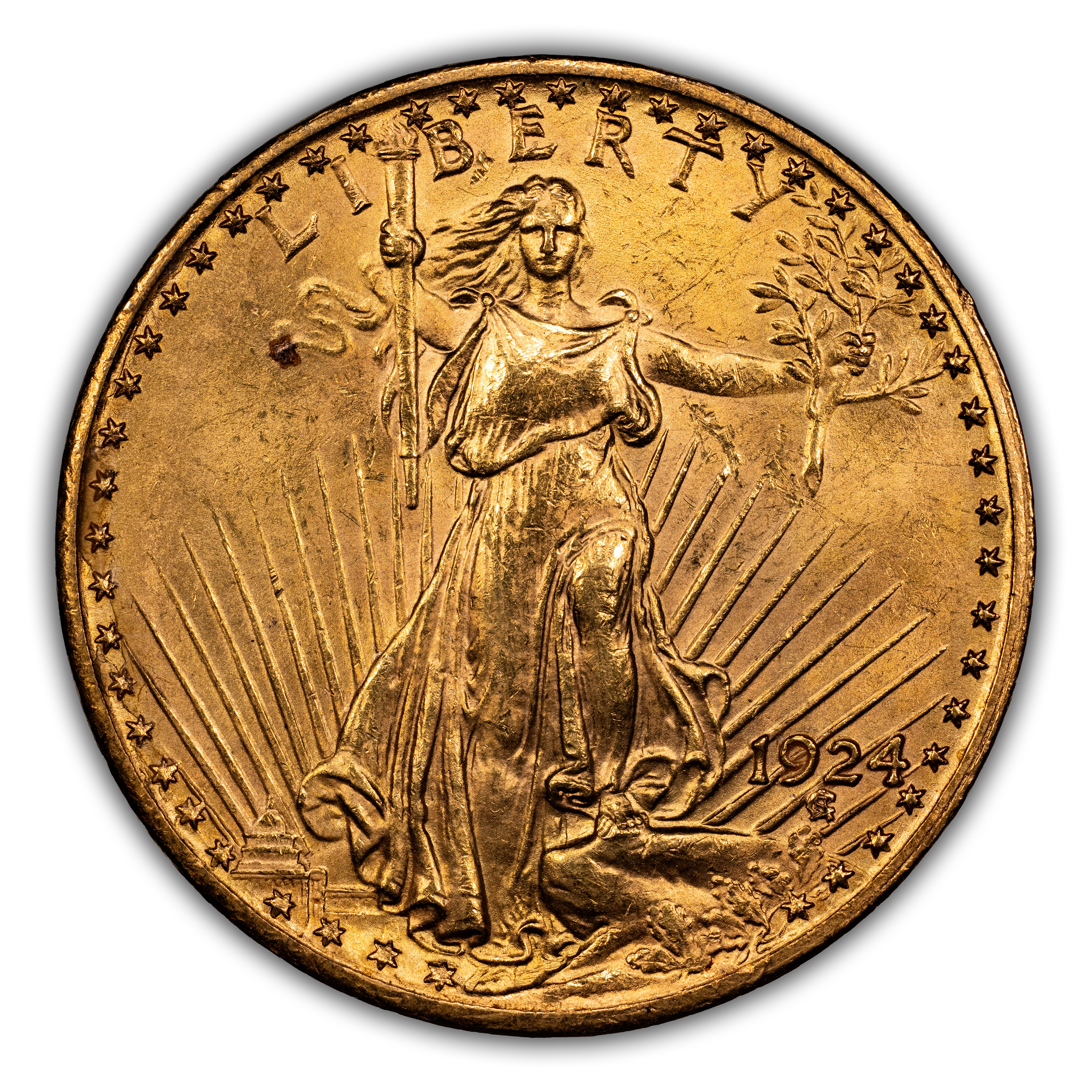 1924 $20  Doubled Die Obverse, FS-101 MS thumbnail 3