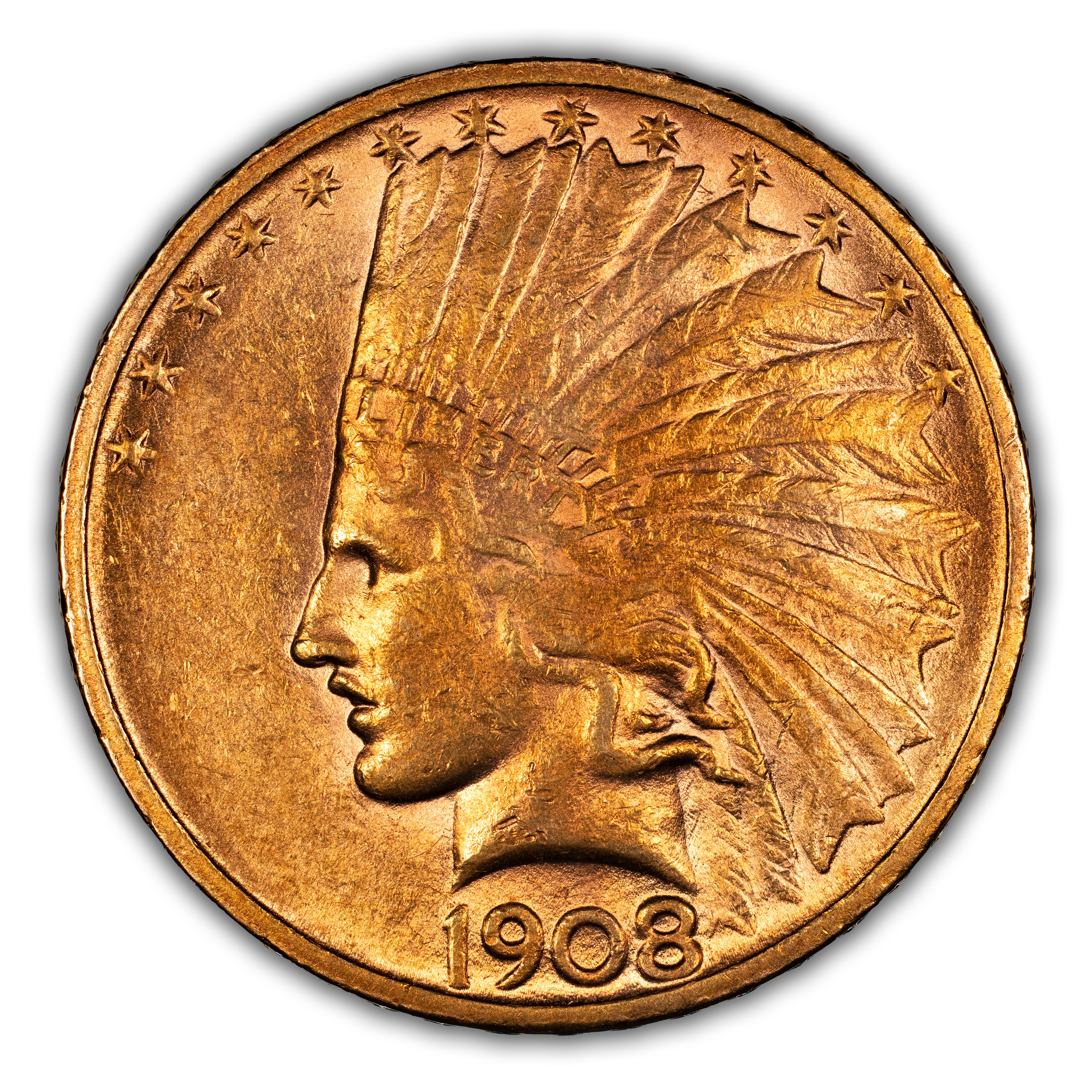 1908-D $10  No Motto MS thumbnail 3