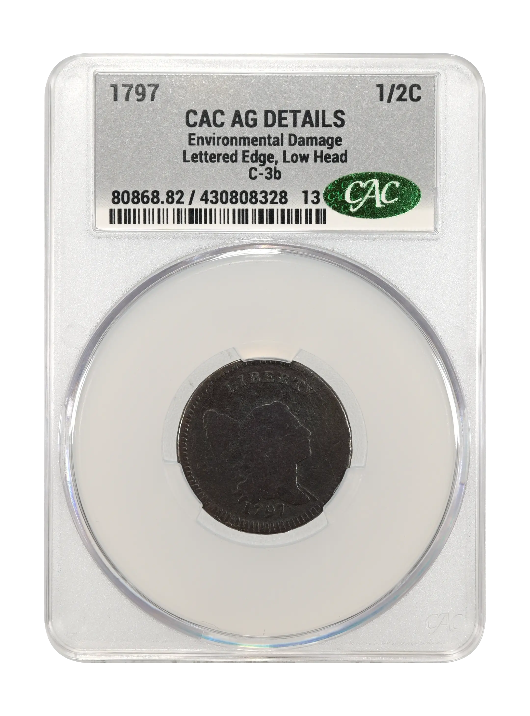 1797 1/2c Lettered Edge, Low Head, C-3b MS BN thumbnail 4