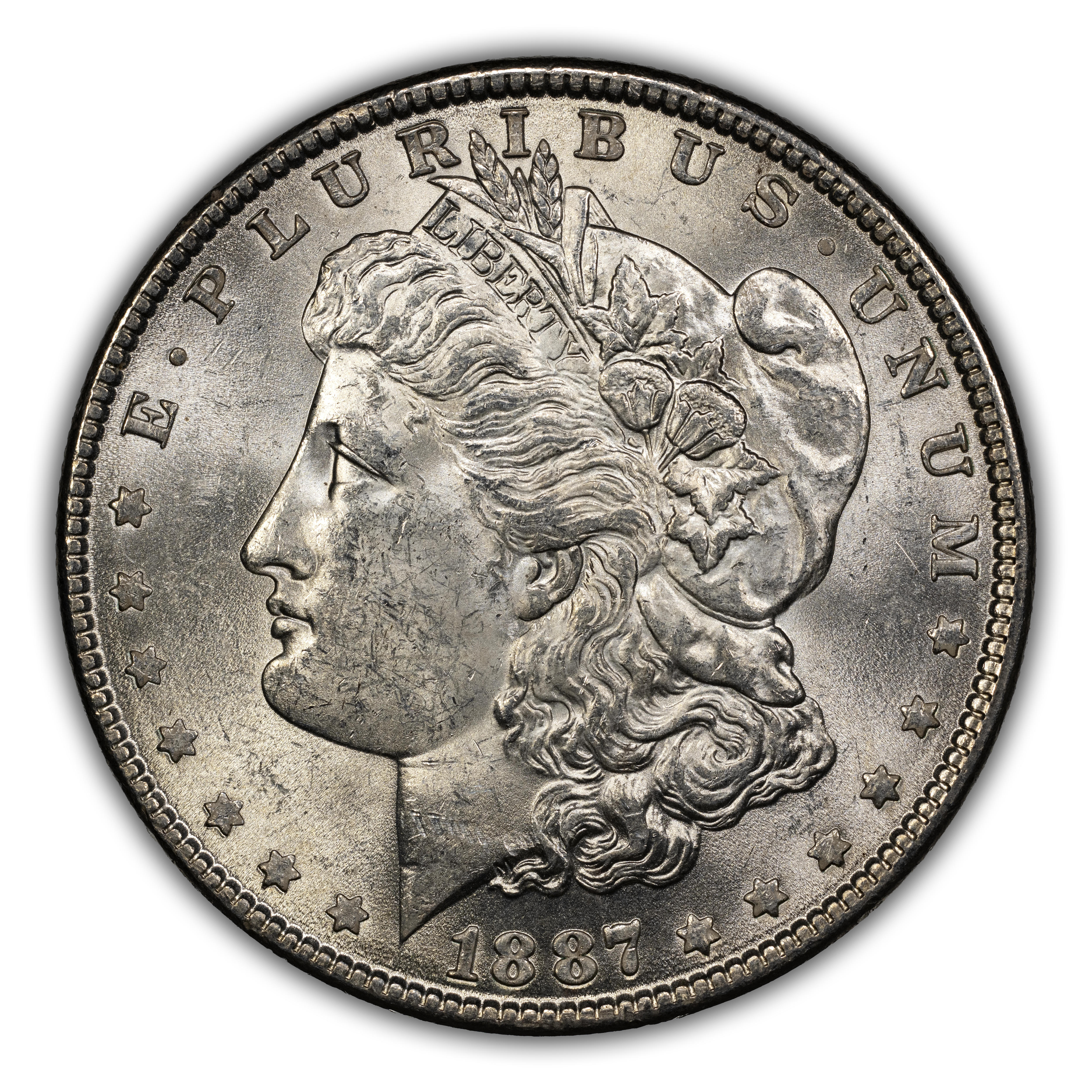1887 $1  Doubled Stars, Clashed Dies, VAM-13A MS thumbnail 3