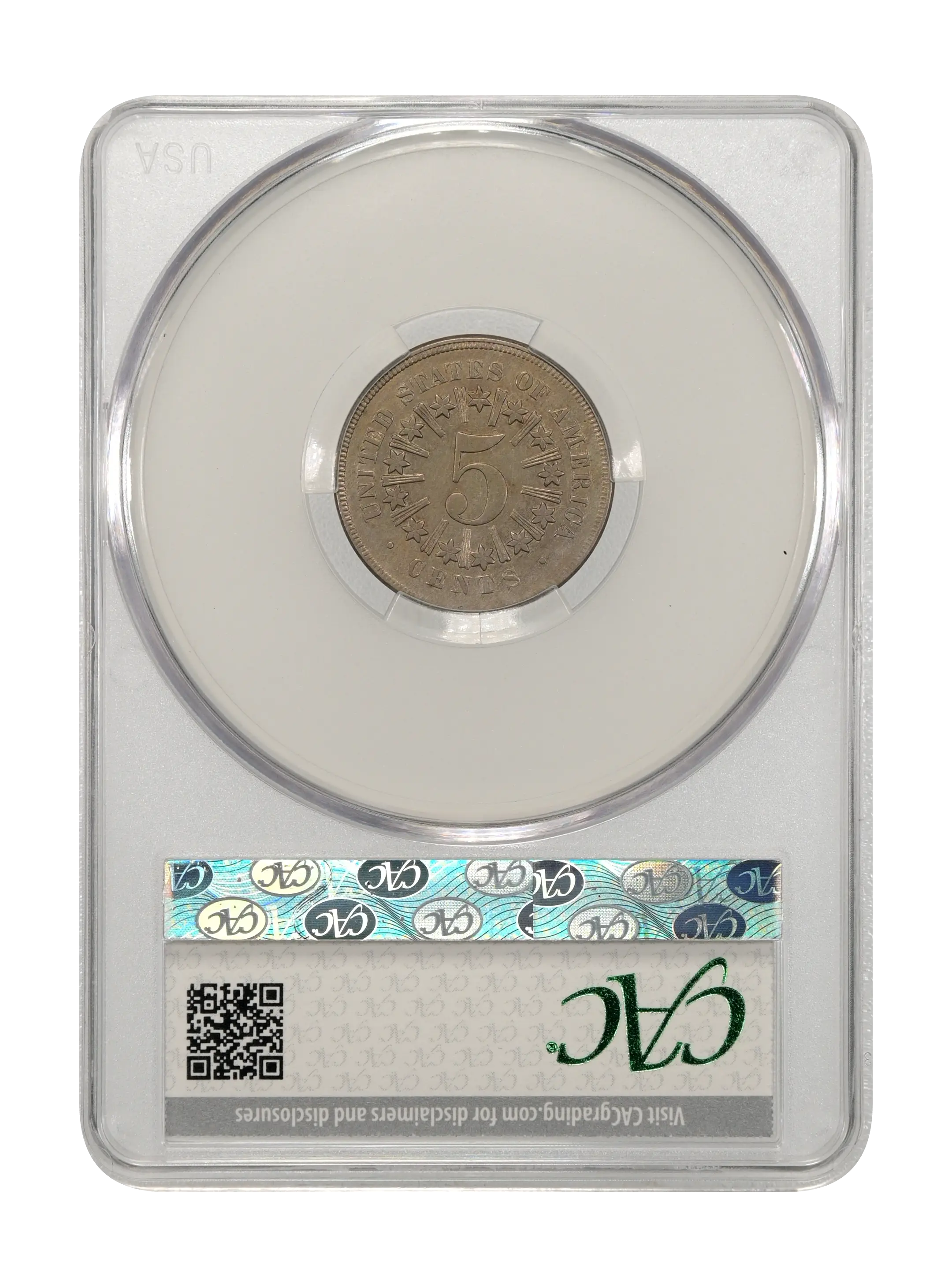 1866/1866 5c Rays, Repunched Date, FS-303 MS thumbnail 4
