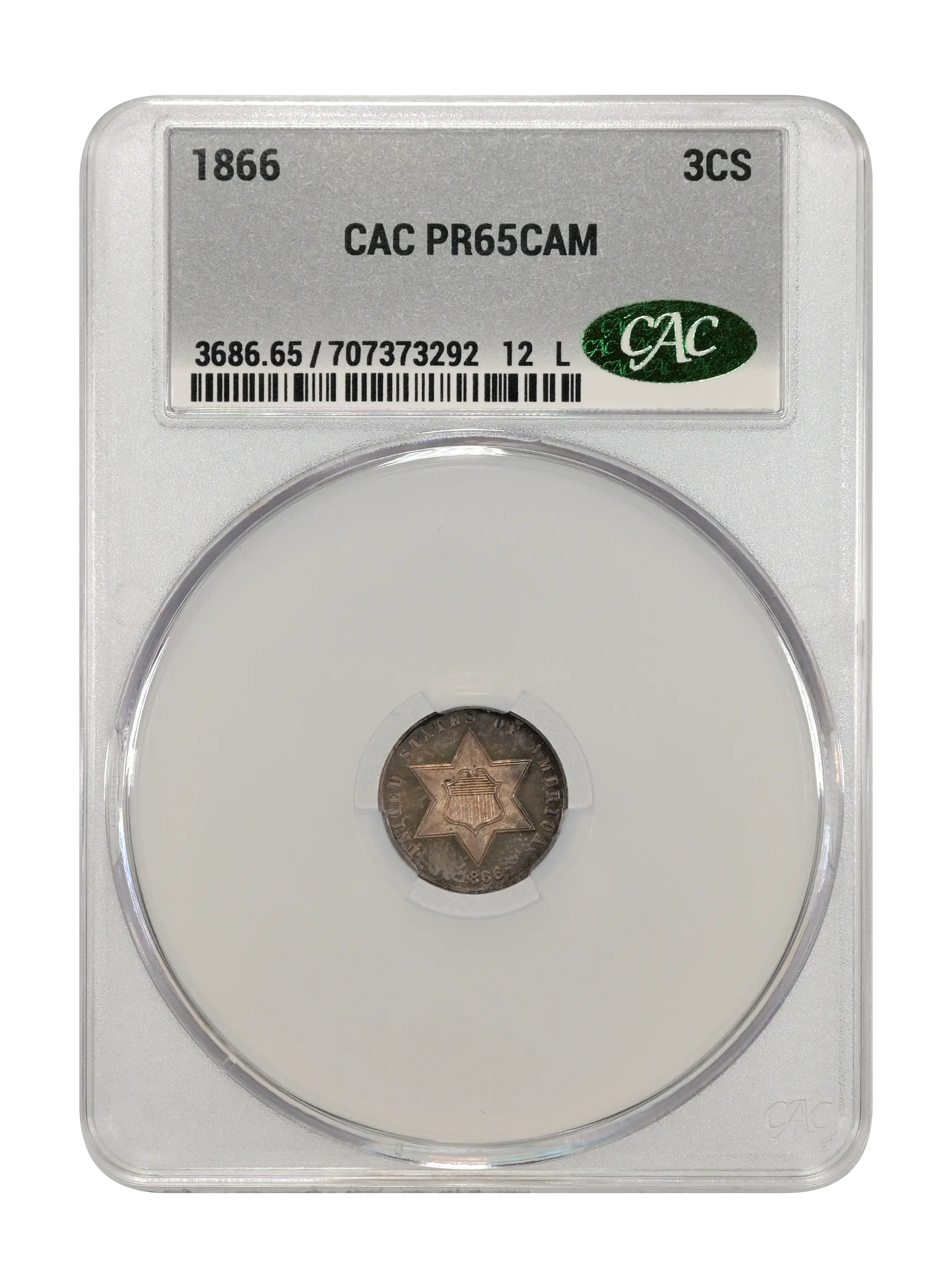1866 3cS PR CAM PR66 CAM CAC thumbnail 23