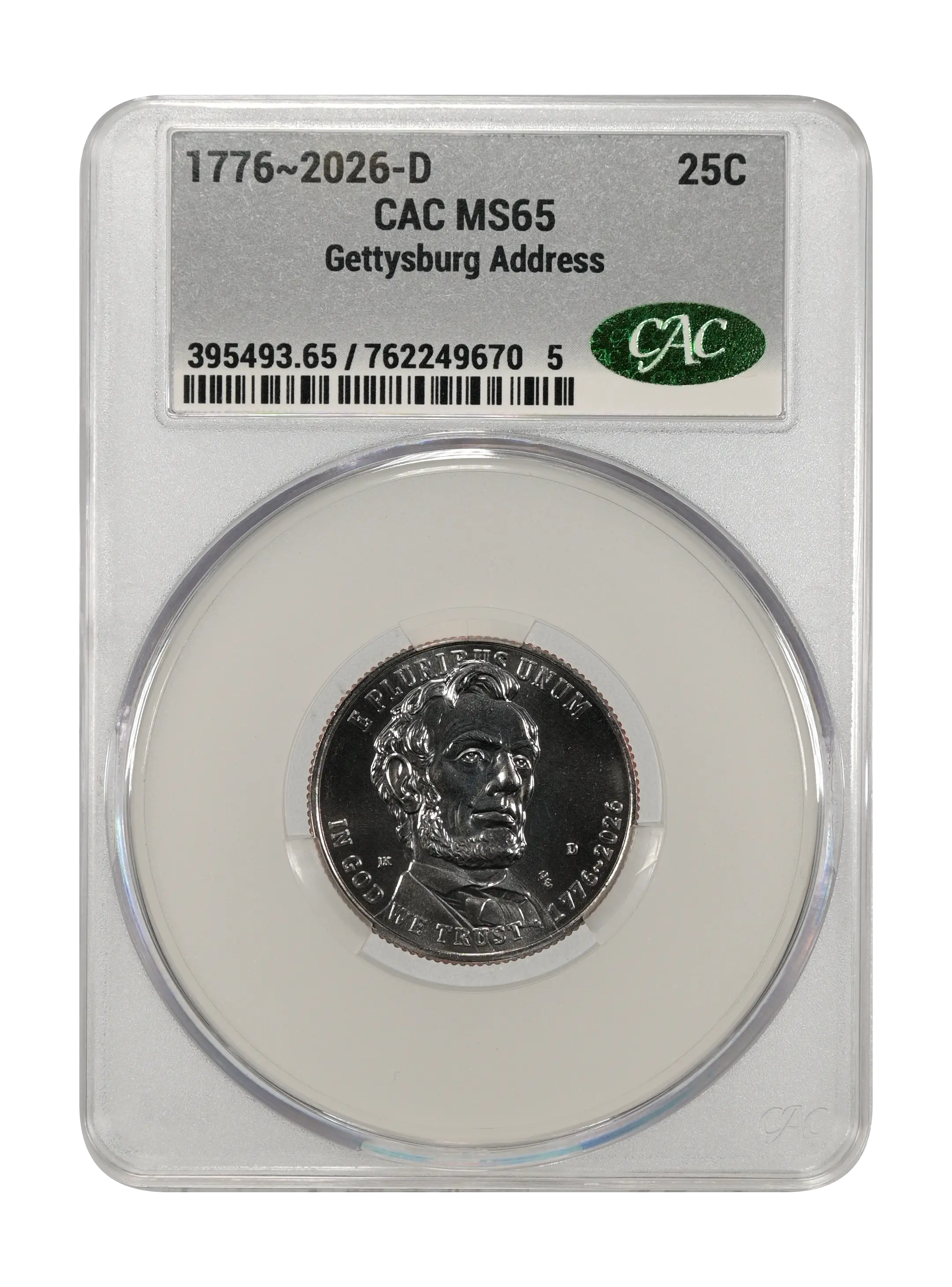 1776~2026-D 25c Gettysburg Address MS thumbnail 3